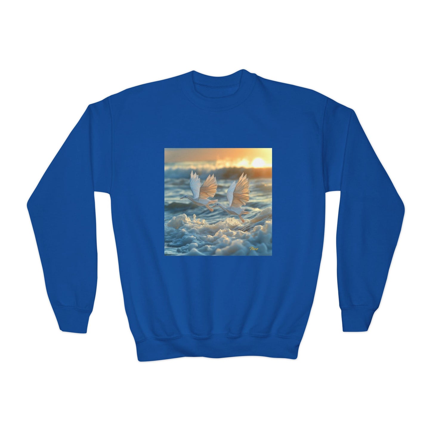 By The Seaside Series Print #5 Youth Crewneck Sweatshirt