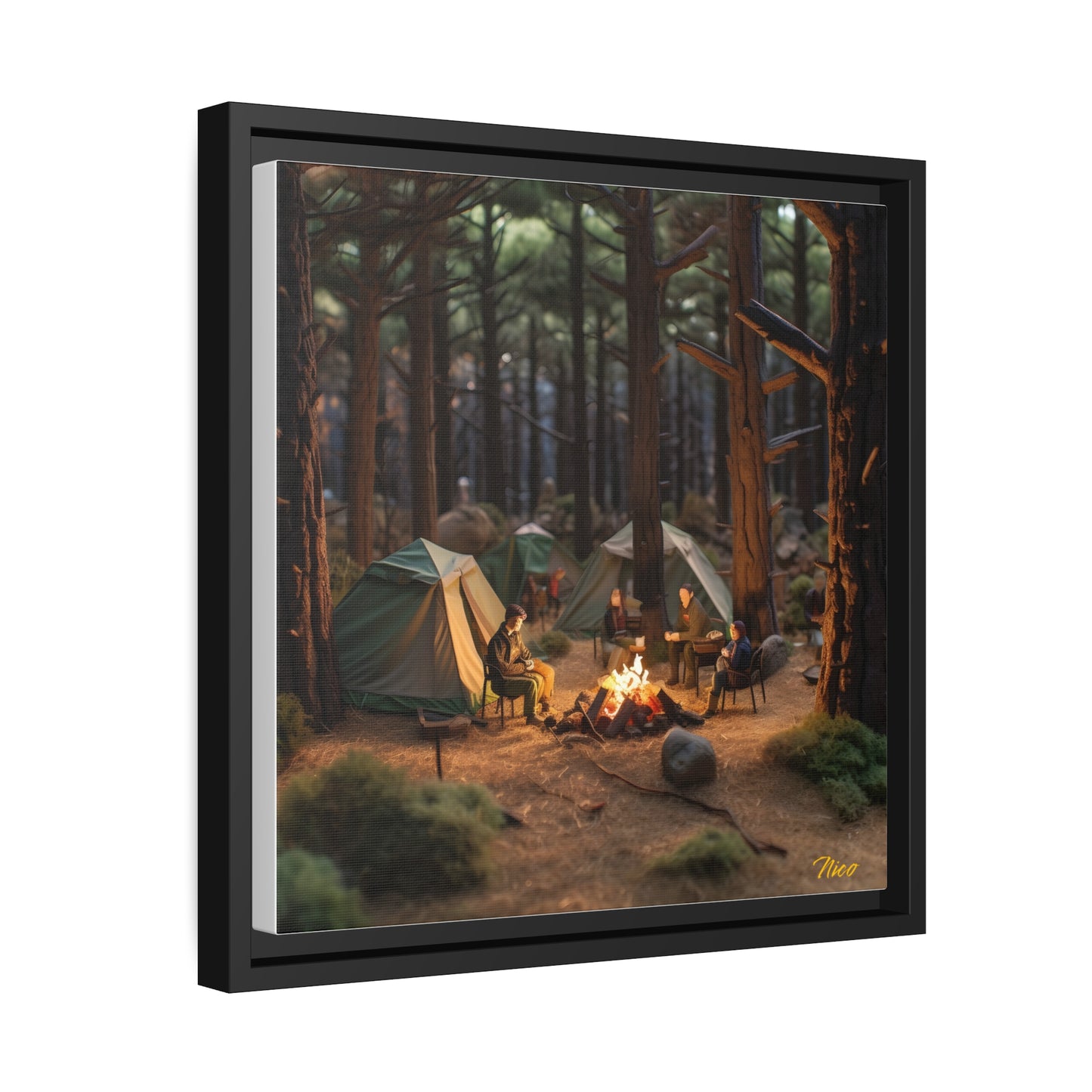 Campfire Series Print #1 - Black Framed Canvas Print