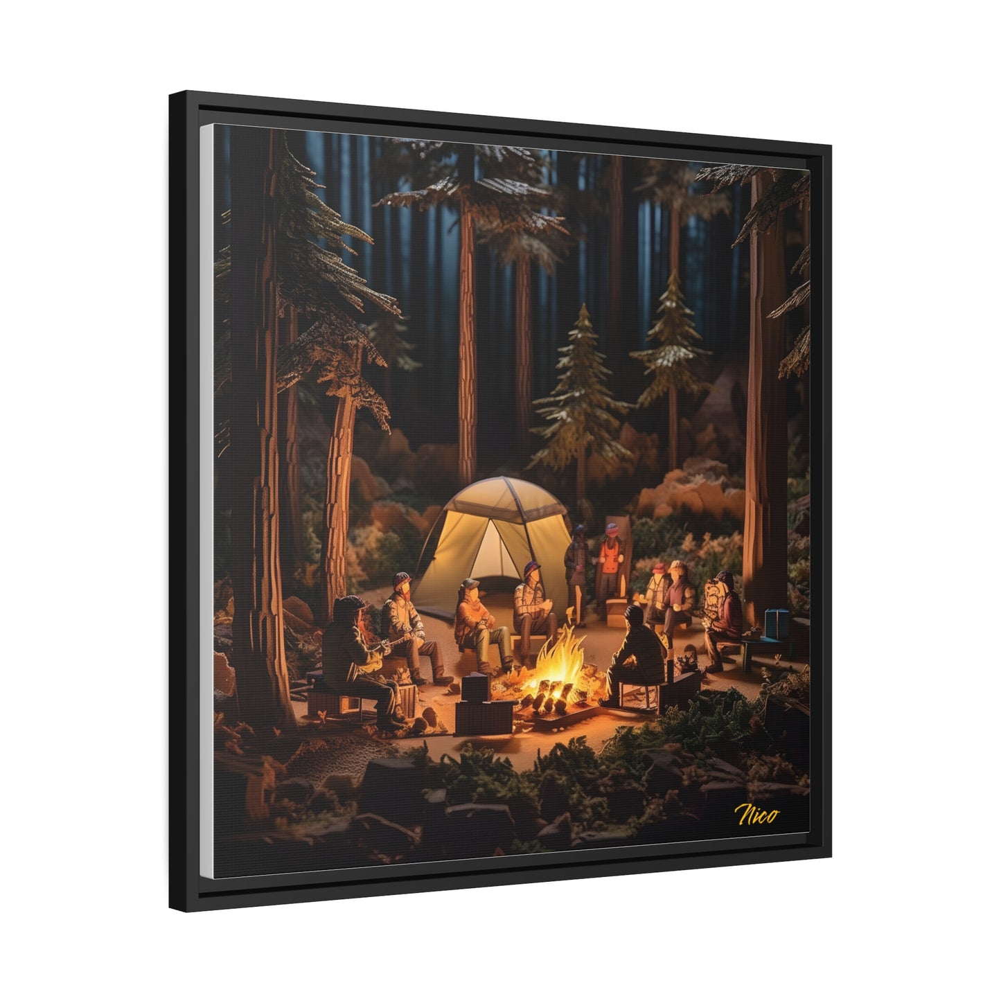 Campfire Series Print #8 - Black Framed Canvas Print