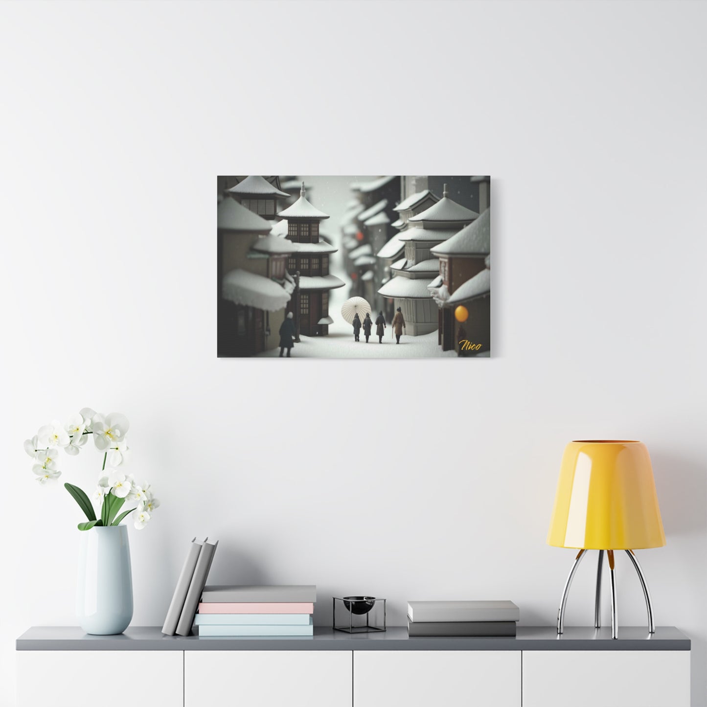 Asian Snow Series Print #3 - Streched Matte Extended Canvas Print, 1.25" Thick