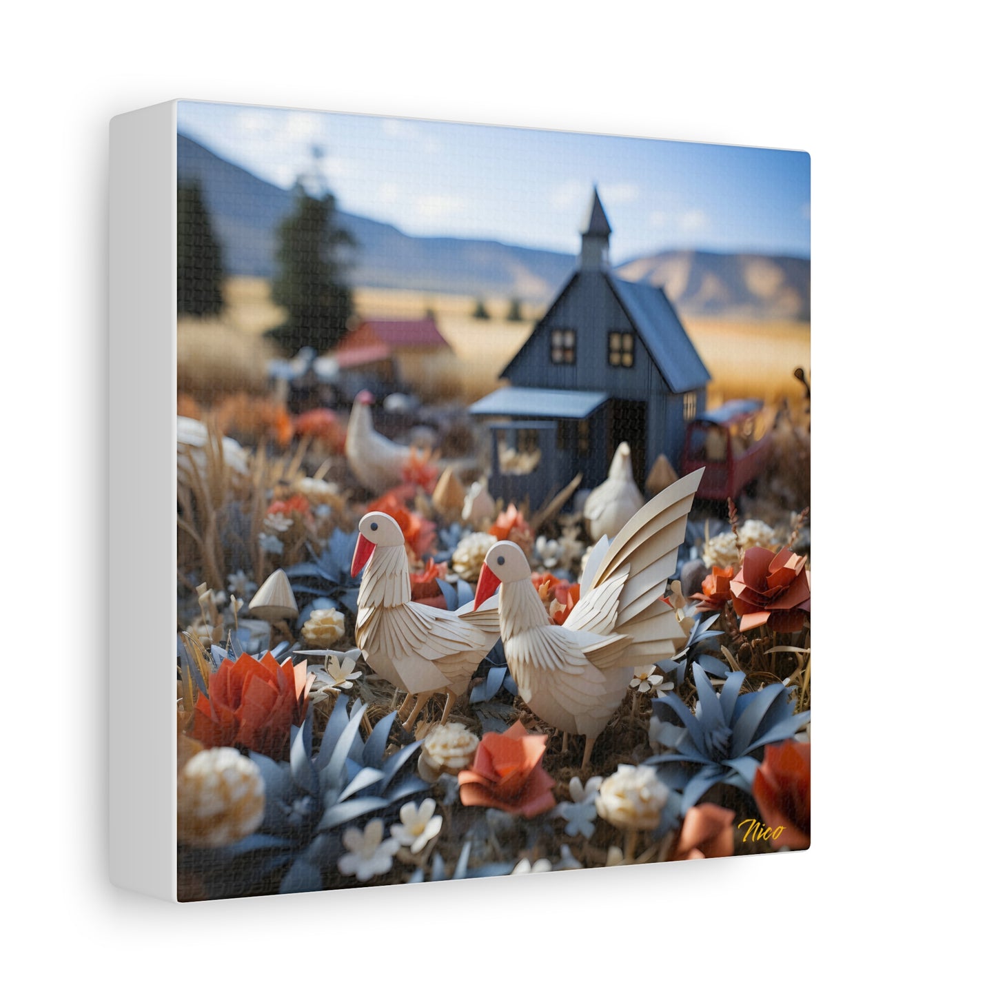 Meadow By The Farm Series Print #6 - Streched Matte Canvas Print, 1.25" Thick