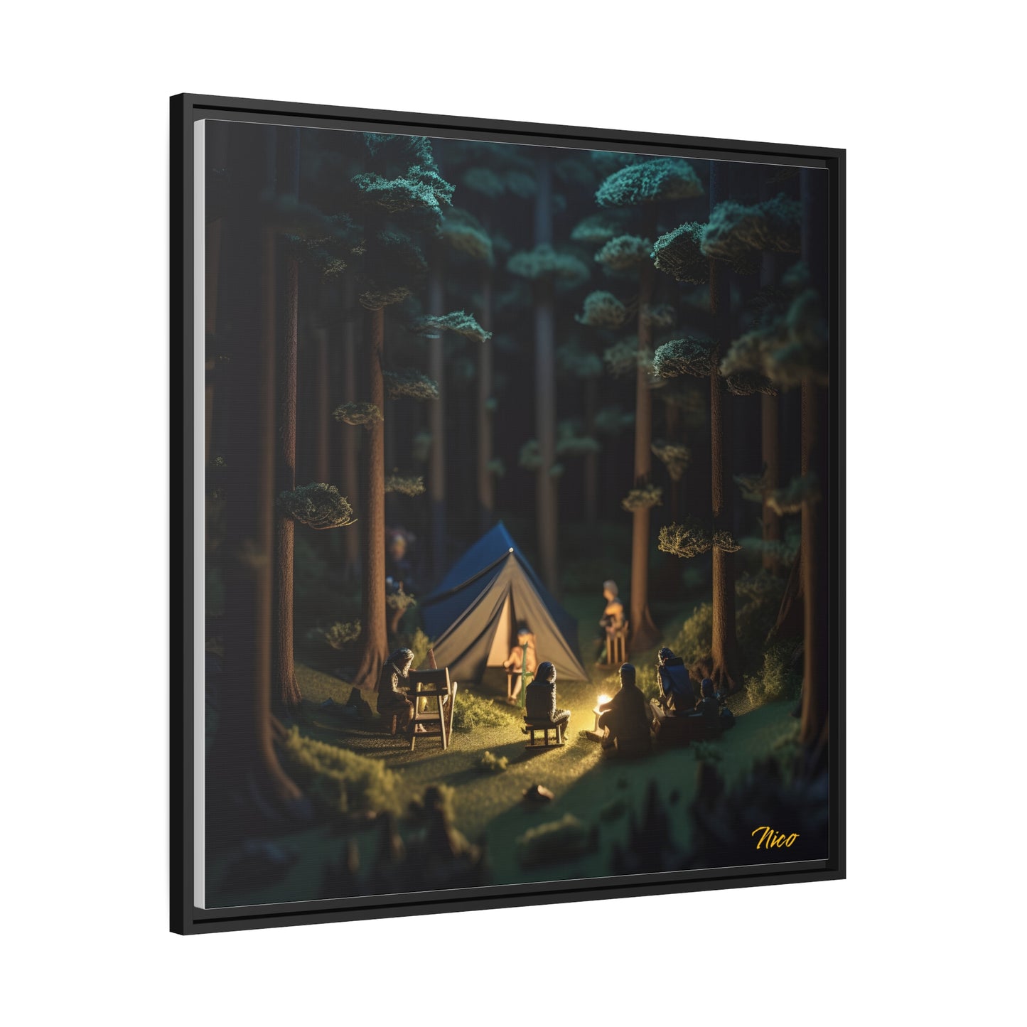 Campfire Series Print #6 - Black Framed Canvas Print