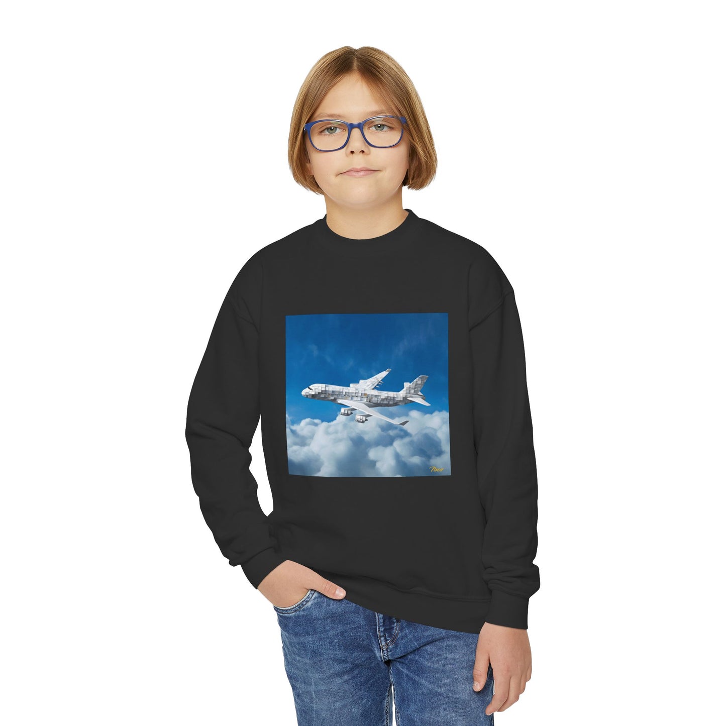 Frequent Flyer Miles Series Print #5 Youth Crewneck Sweatshirt