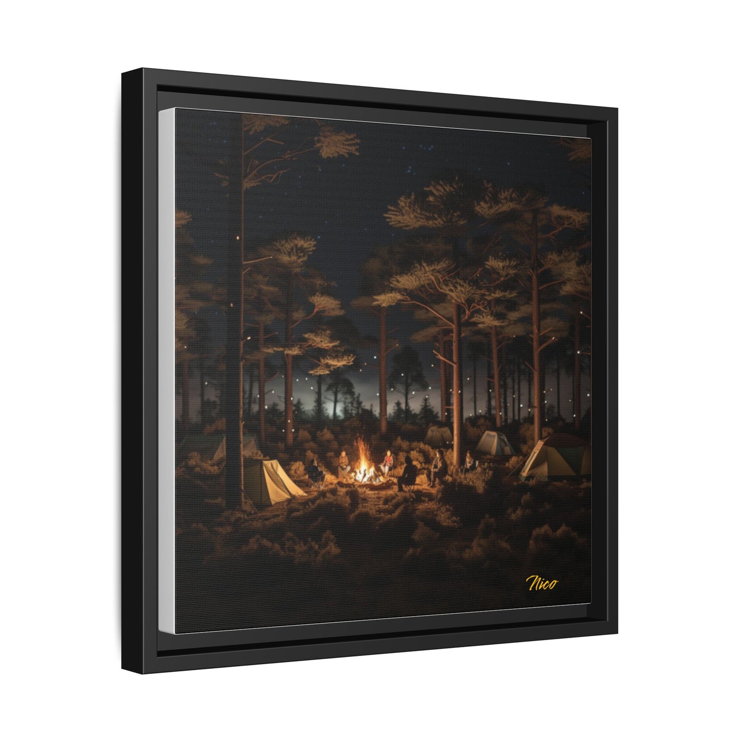 Under The Starry Skies Series Print #9 - Black Framed Canvas Print