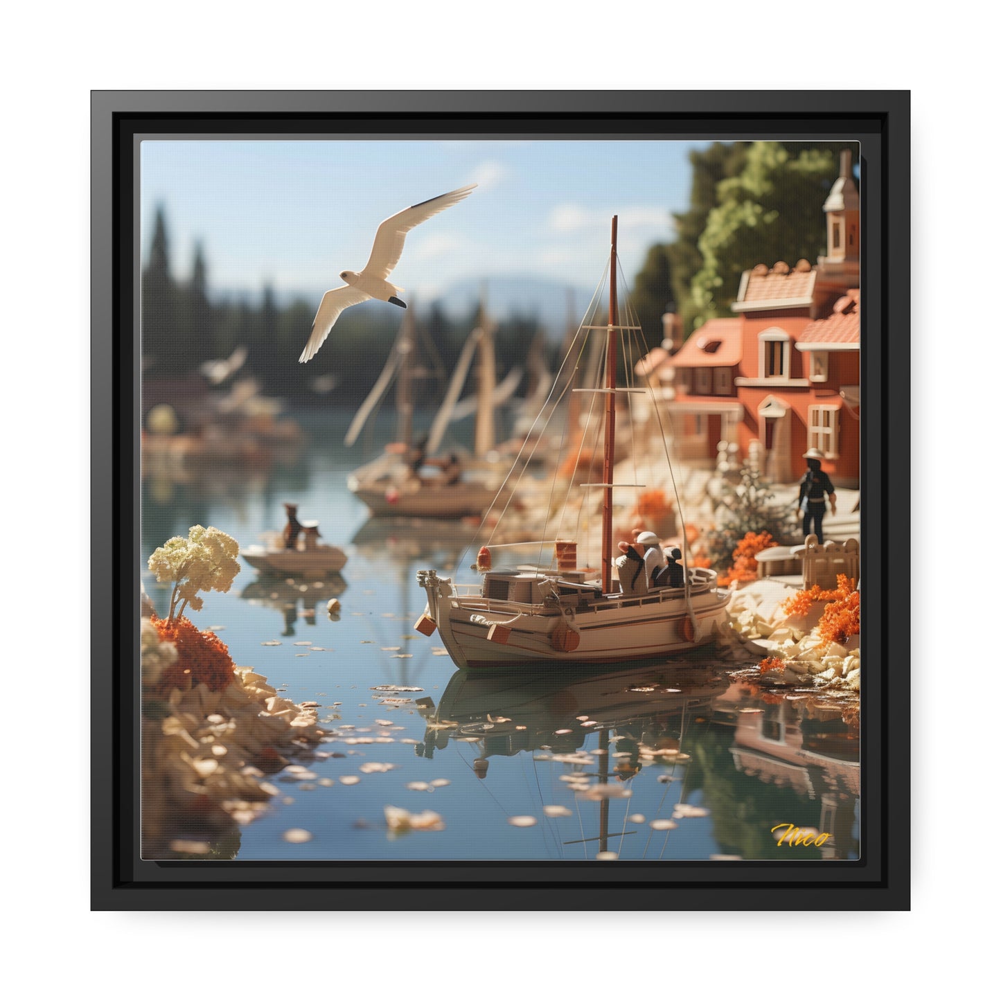 On The Docks By The Bay Series Print #6 - Black Framed Canvas Print