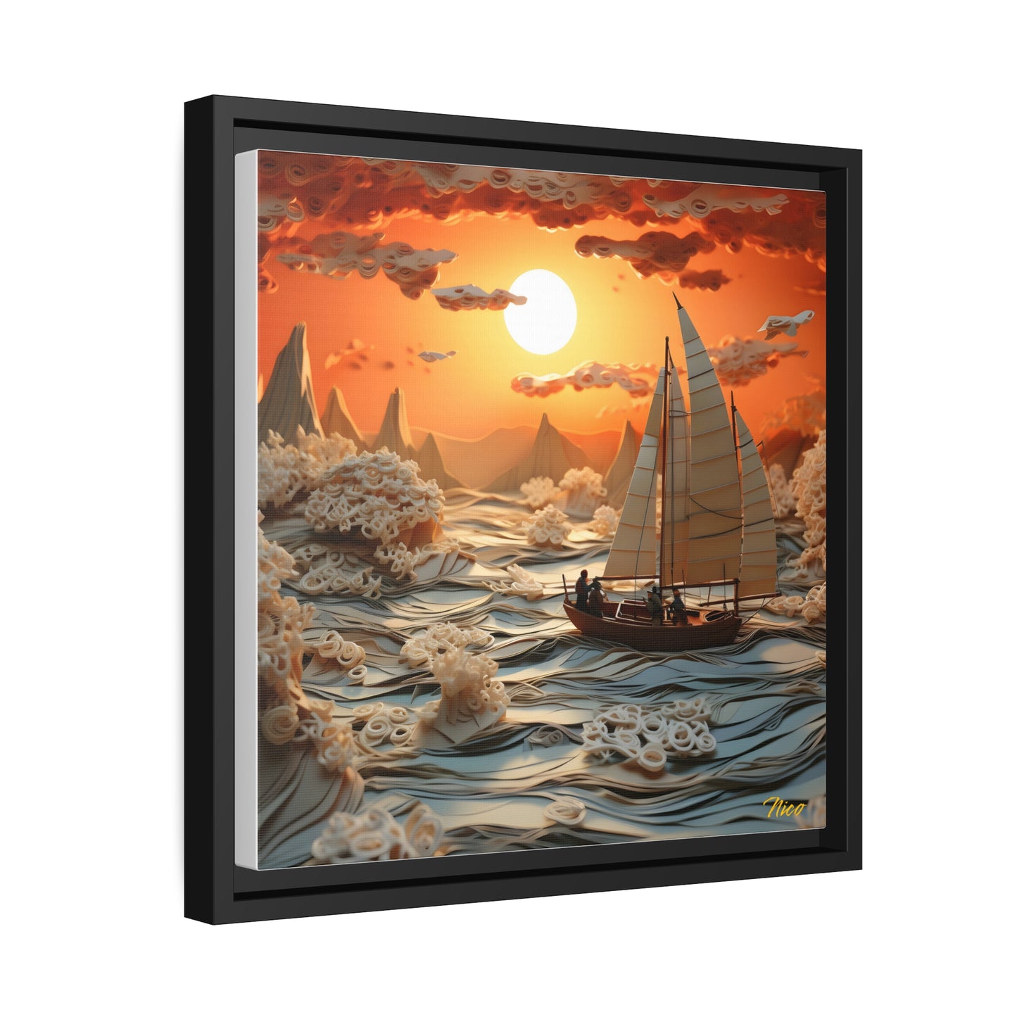 Into The Sunset Series Print #8 - Black Framed Canvas Print