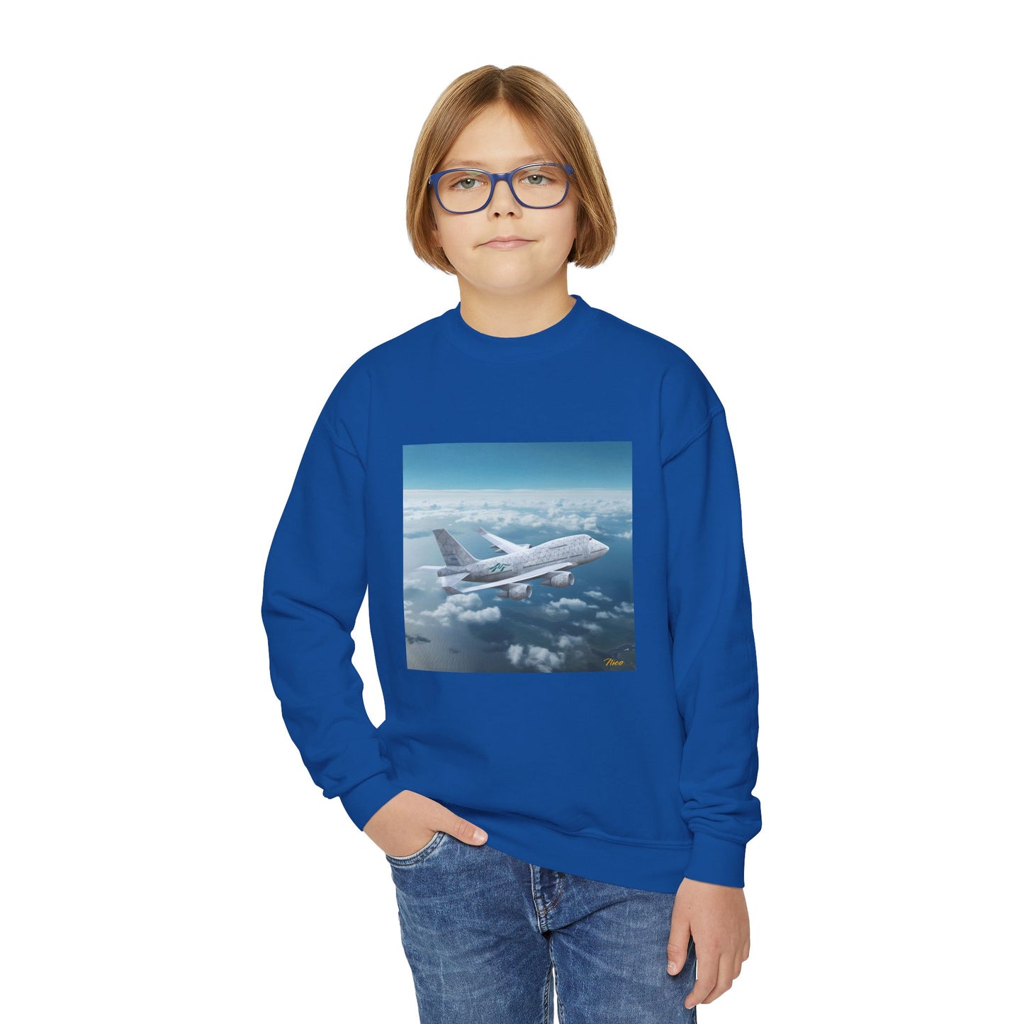 Frequent Flyer Miles Series Print #3 Youth Crewneck Sweatshirt