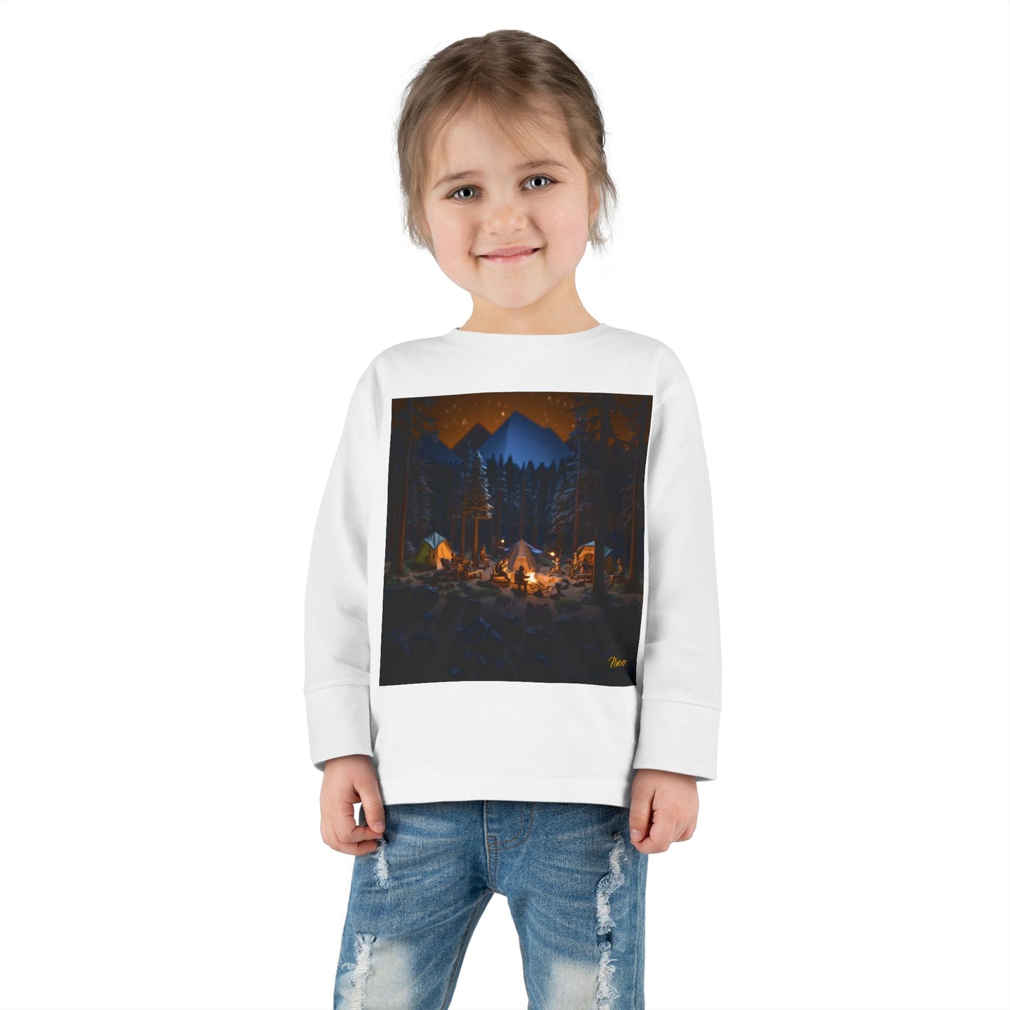 Under The Starry Skies Series Print #1 Toddler Long Sleeve Tee