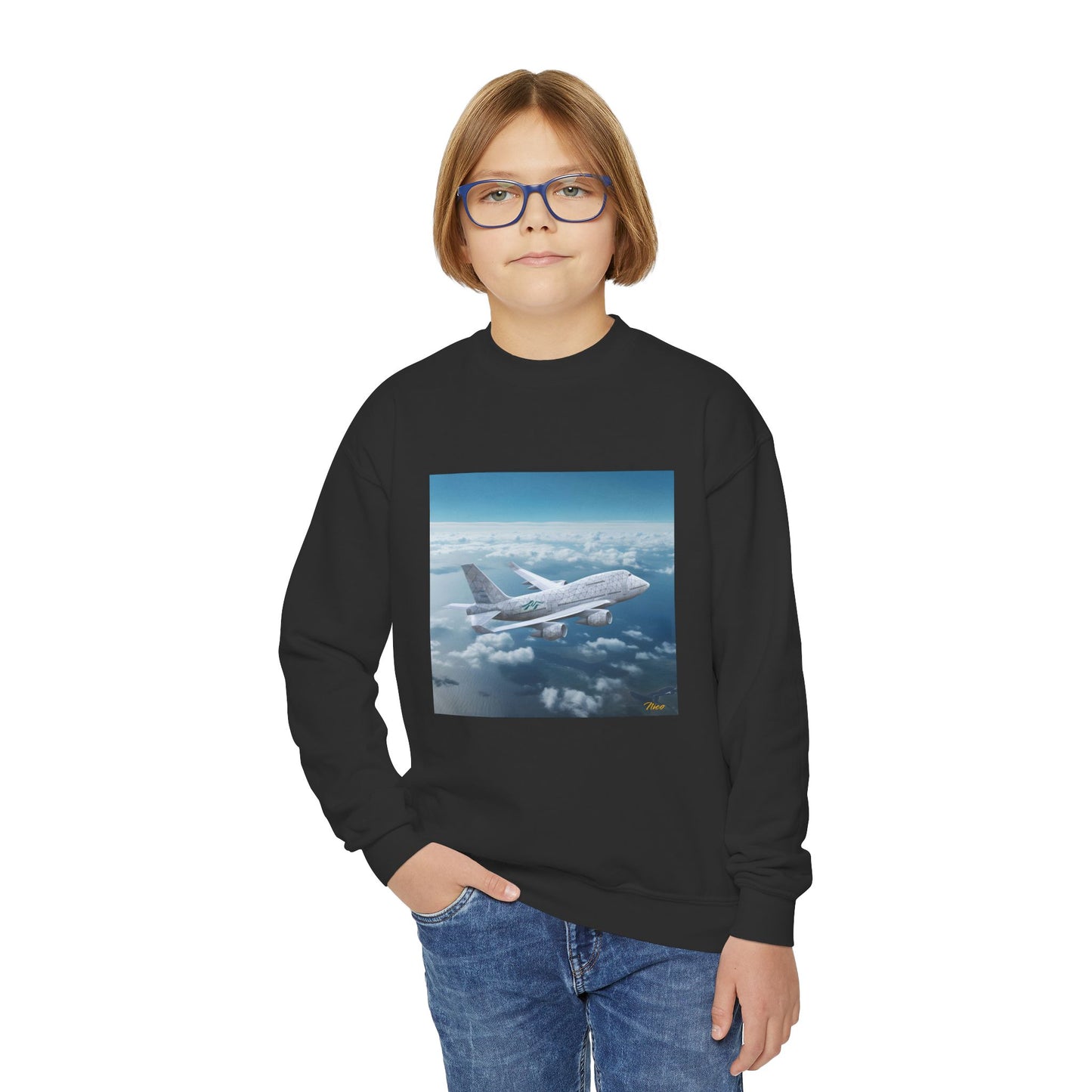 Frequent Flyer Miles Series Print #3 Youth Crewneck Sweatshirt