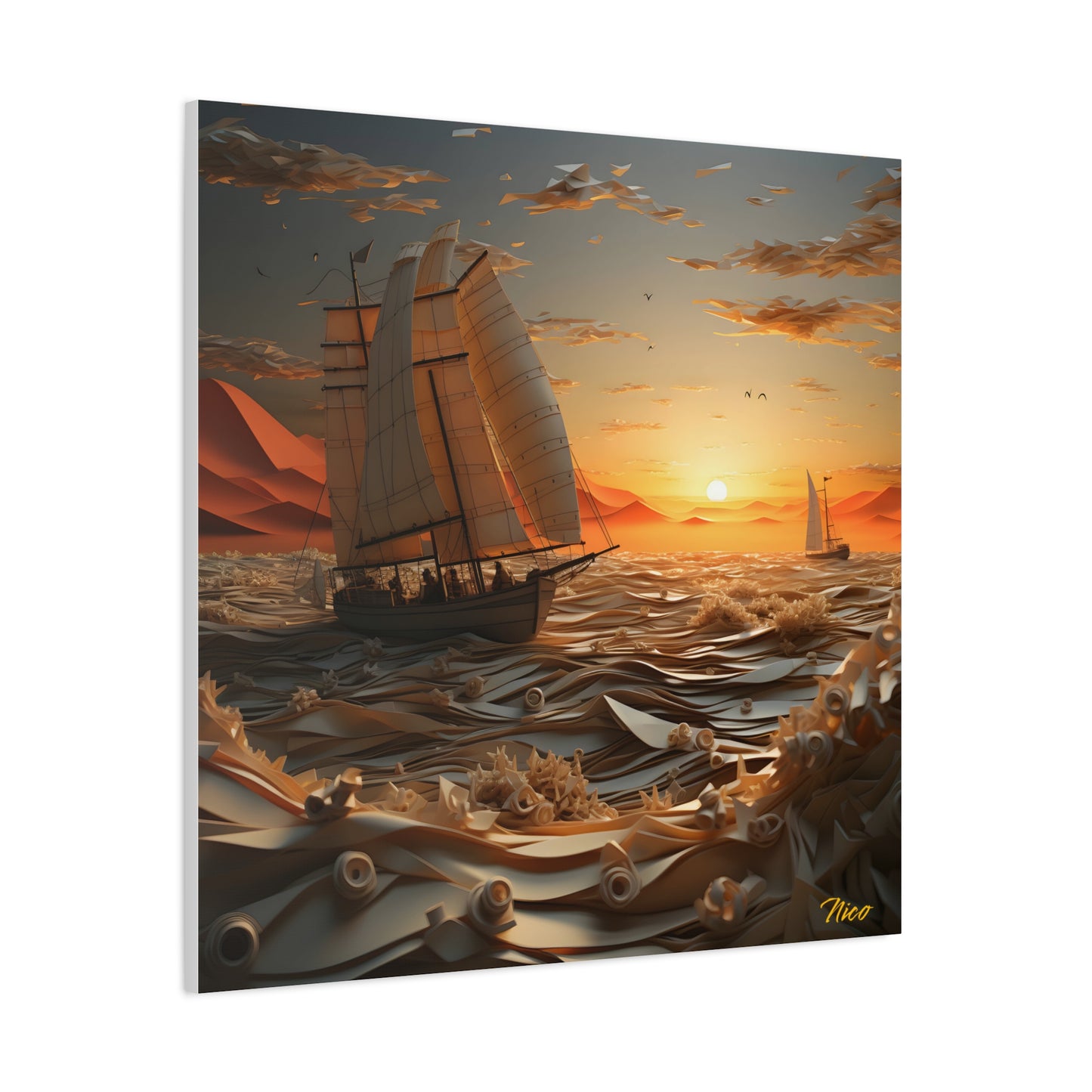 Into The Sunset Series Print #5 - Streched Matte Canvas Print, 1.25" Thick