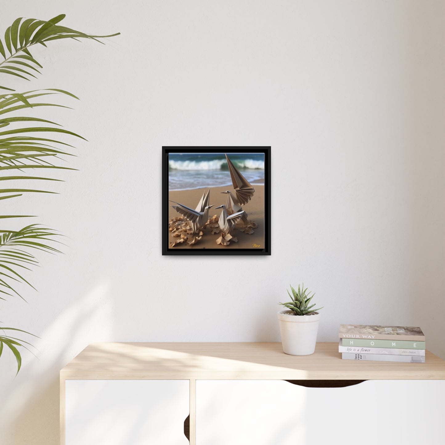 By The Seaside Series Print #1 - Black Framed Canvas Print