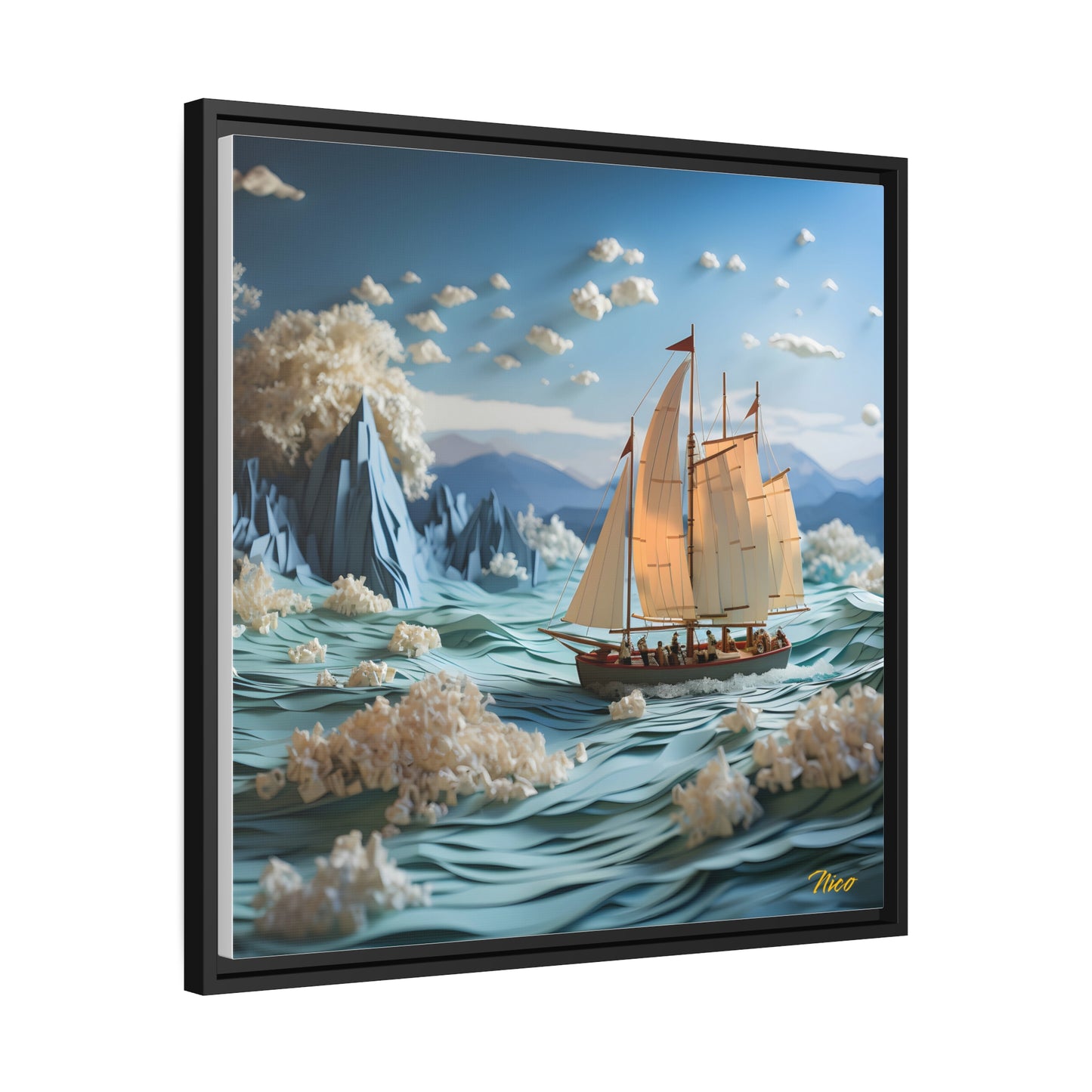 Into The Sunset Series Print #2 - Black Framed Canvas Print