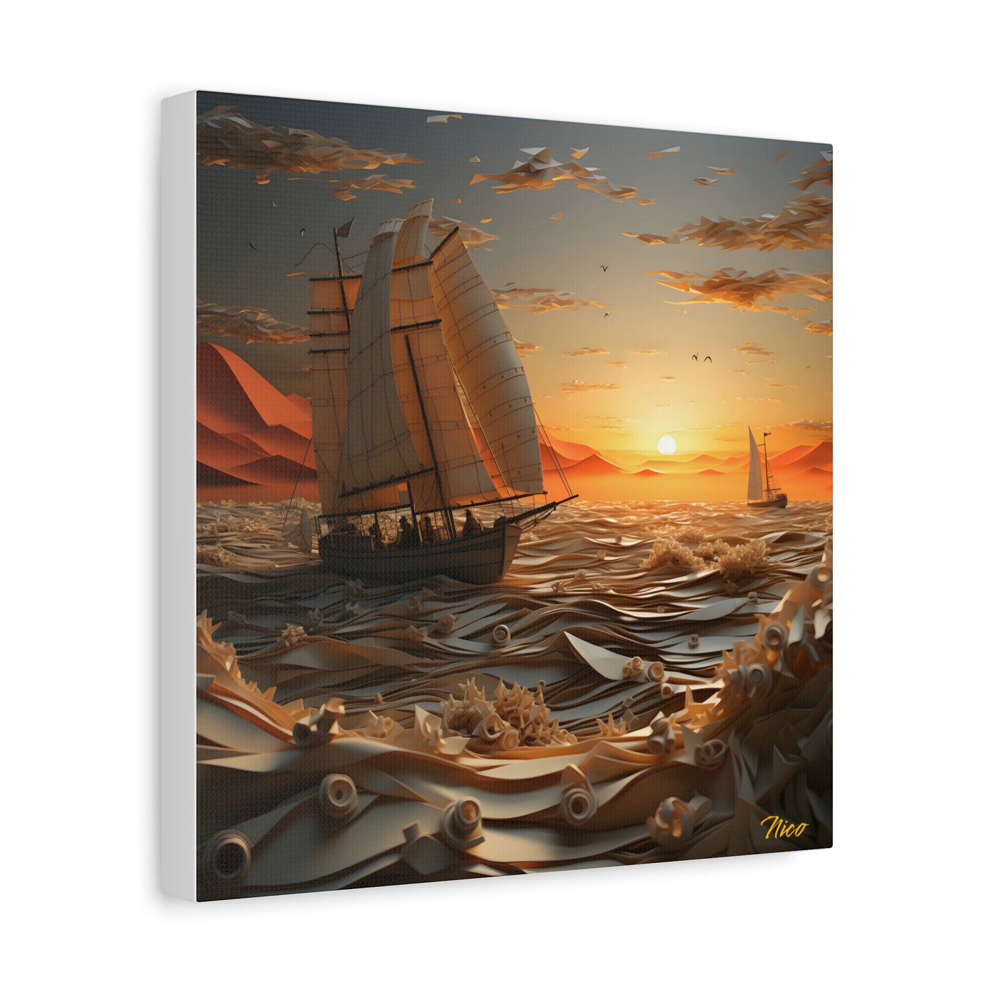 Into The Sunset Series Print #5 - Streched Matte Canvas Print, 1.25" Thick