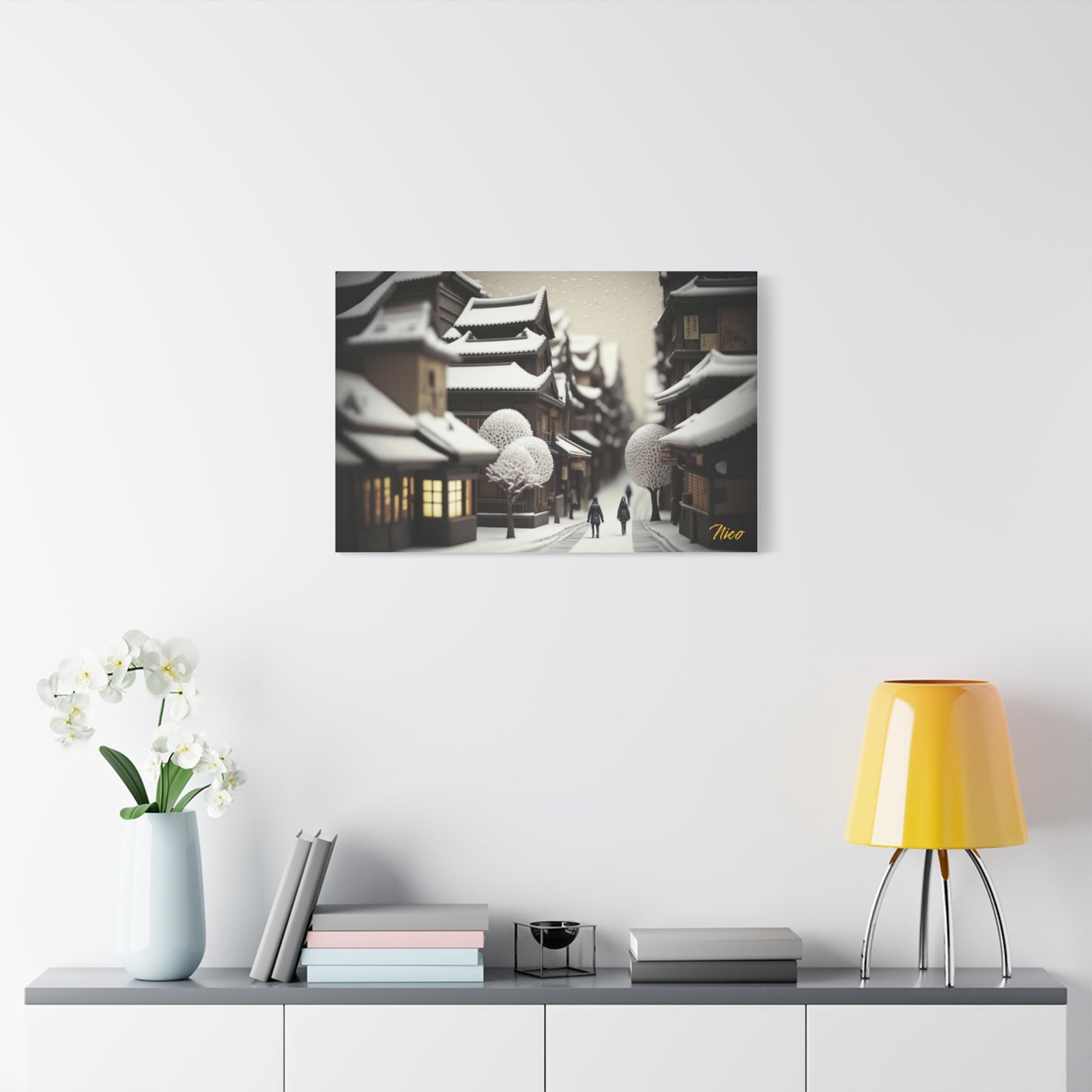 Asian Snow Series Print #7 - Streched Matte Extended Canvas Print, 1.25" Thick