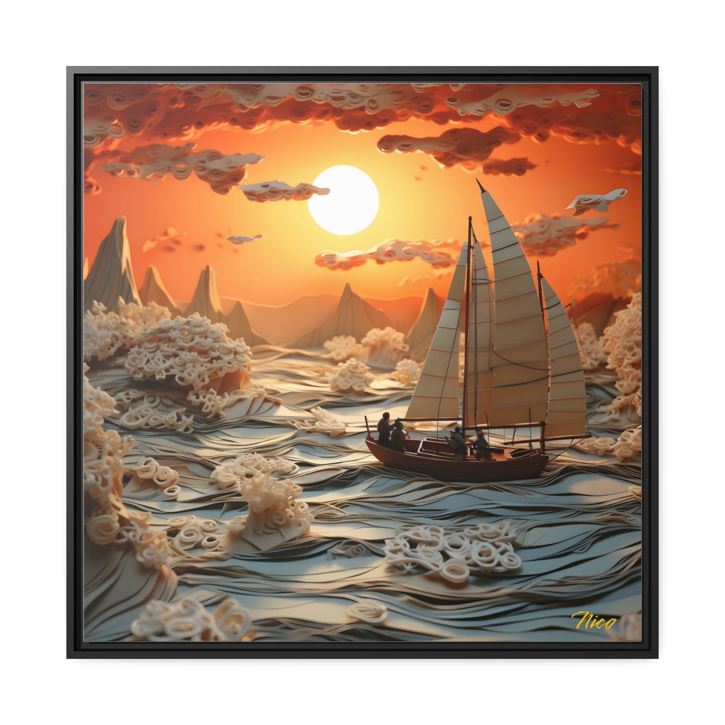 Into The Sunset Series Print #8 - Black Framed Canvas Print