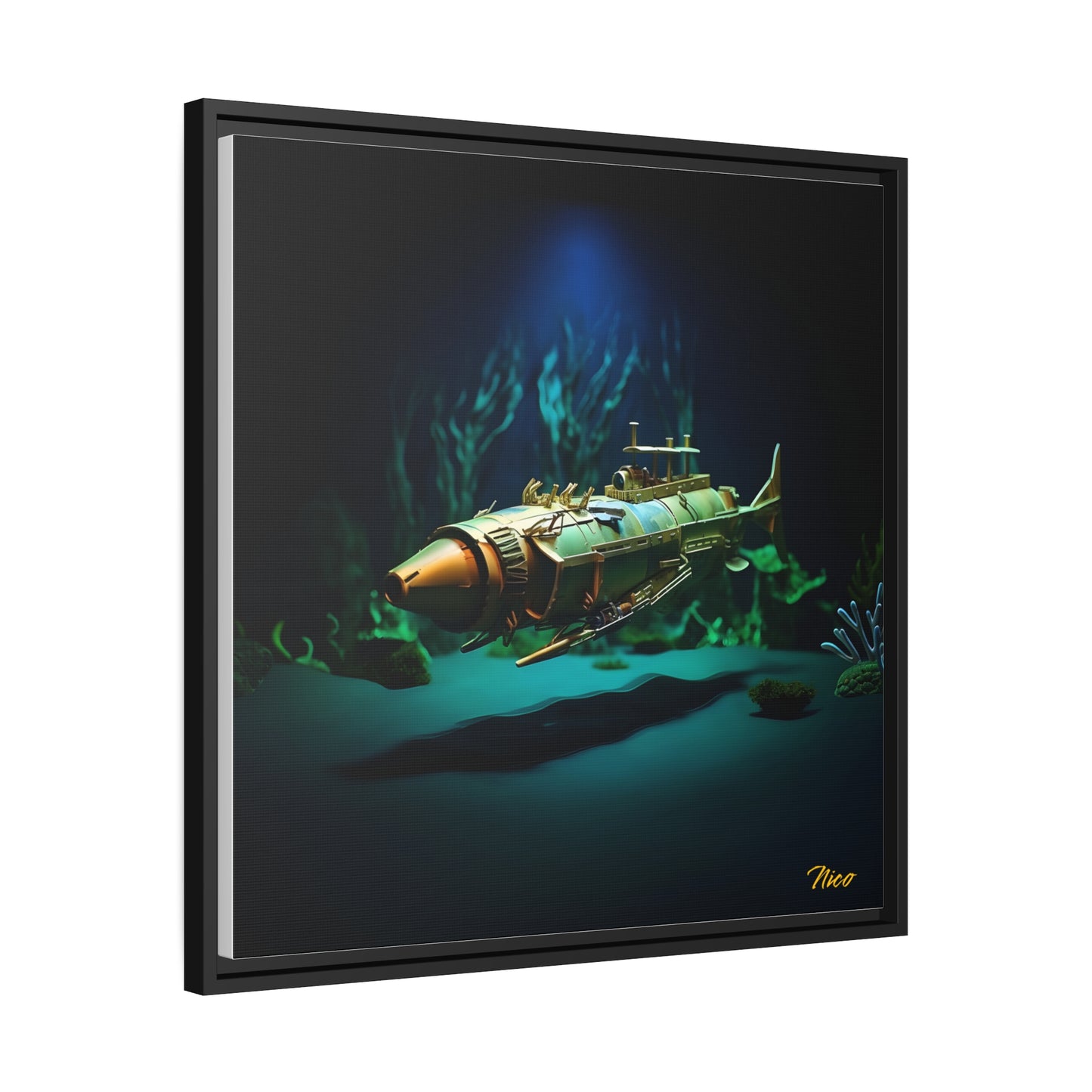 20,000 Under The Sea Series Print #6 - Black Framed Canvas Print