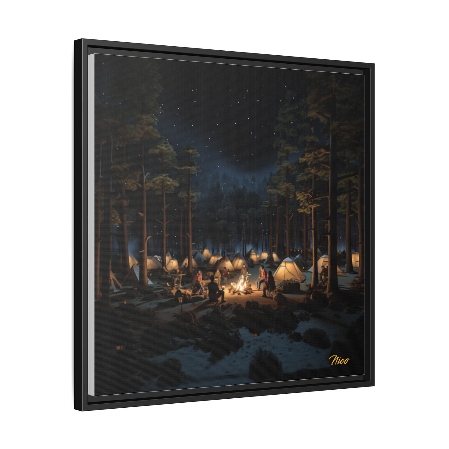 Under The Starry Skies Series Print #5 - Black Framed Canvas Print