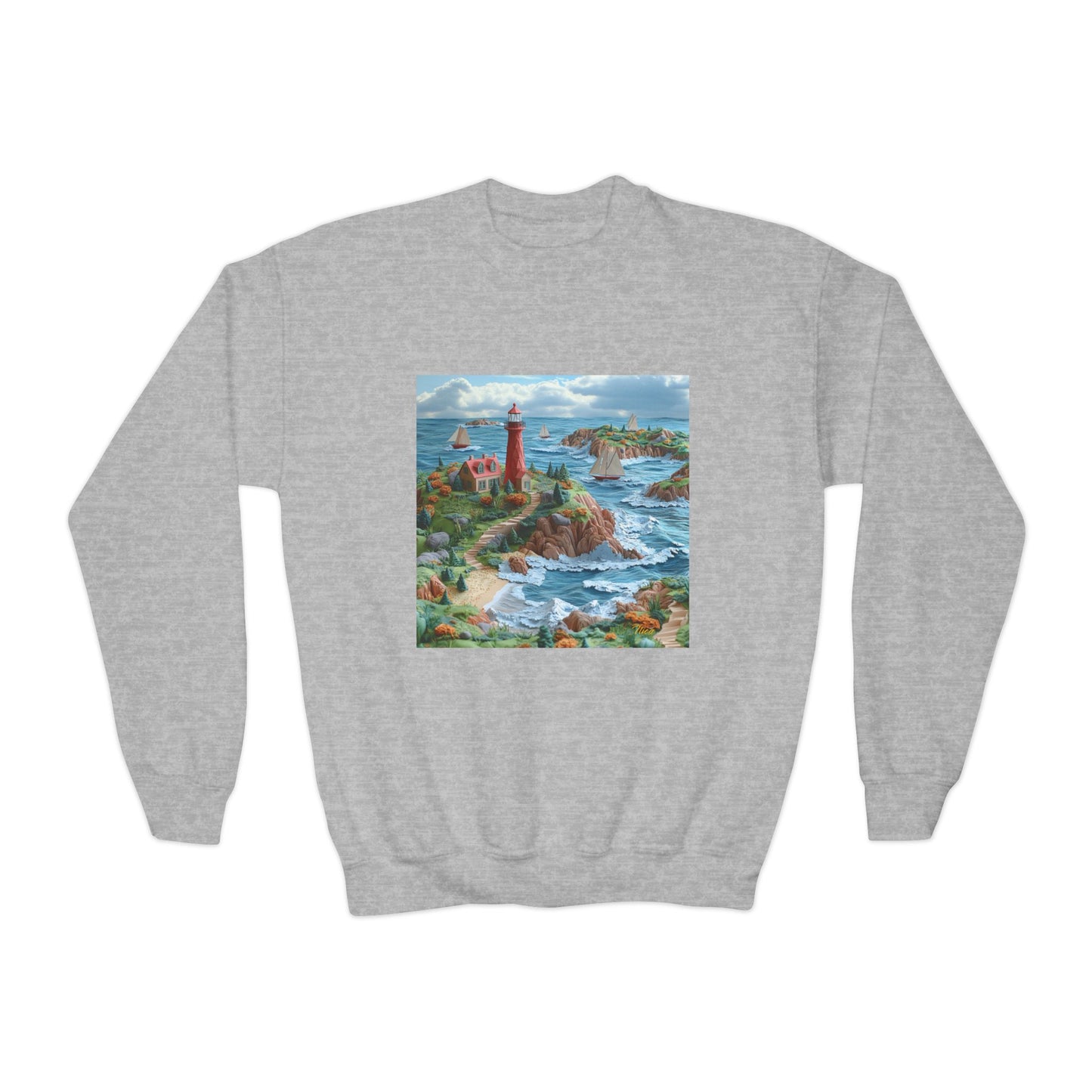 By The Seaside Series Print #6 Youth Crewneck Sweatshirt