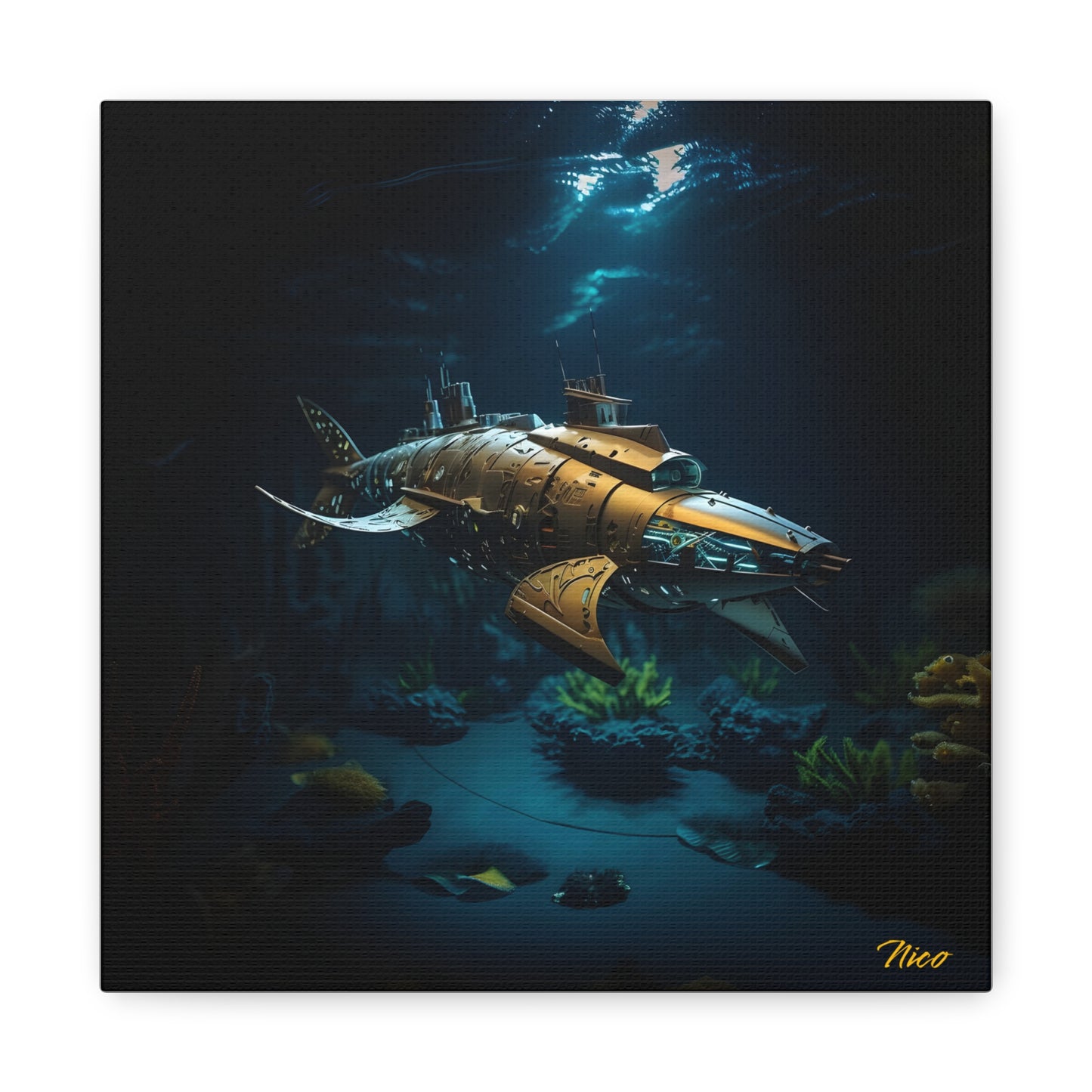 20,000 Leagues Under The Sea Series Print #5 - Streched Matte Canvas Print, 1.25" Thick