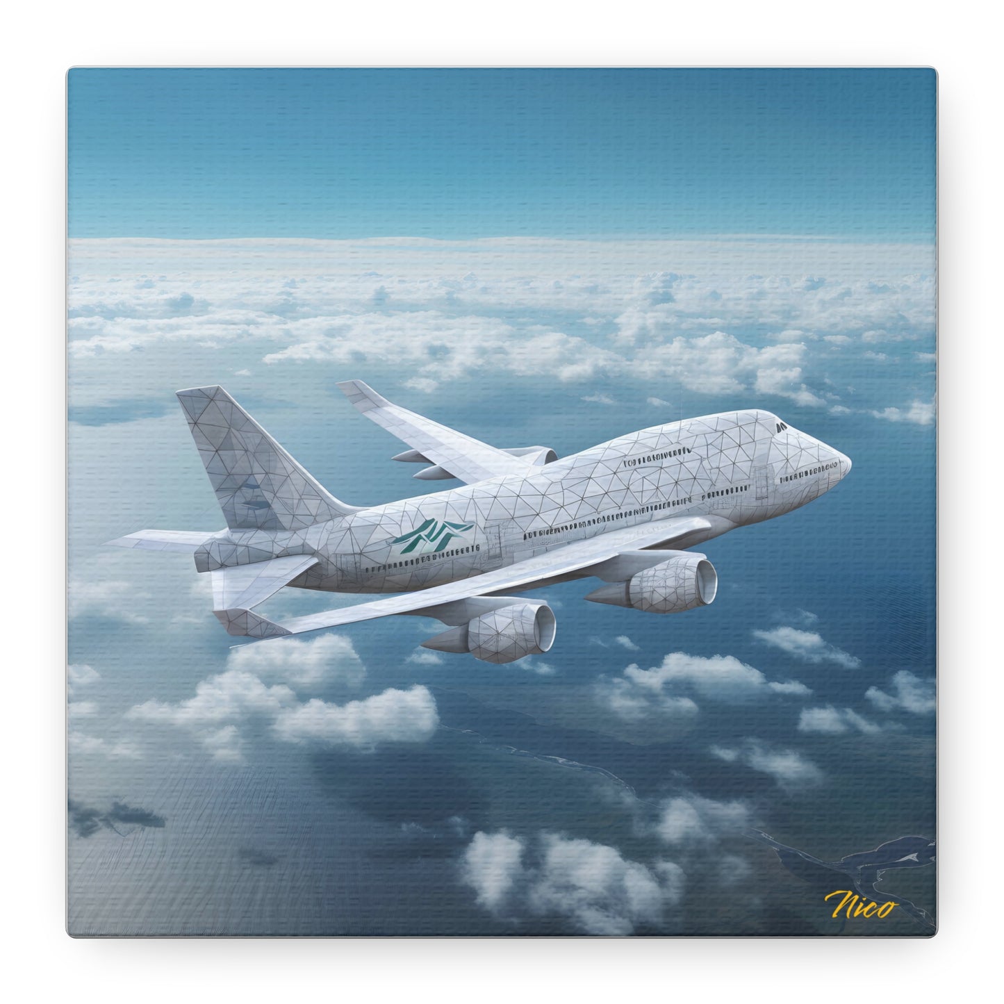 Frequent Flyer Miles Series Print #3 - Streched Matte Canvas Print, 1.25" Thick