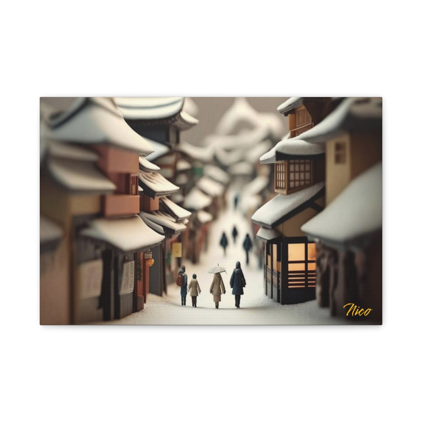 Asian Snow Series Print #6 - Streched Matte Extended Canvas Print, 1.25" Thick