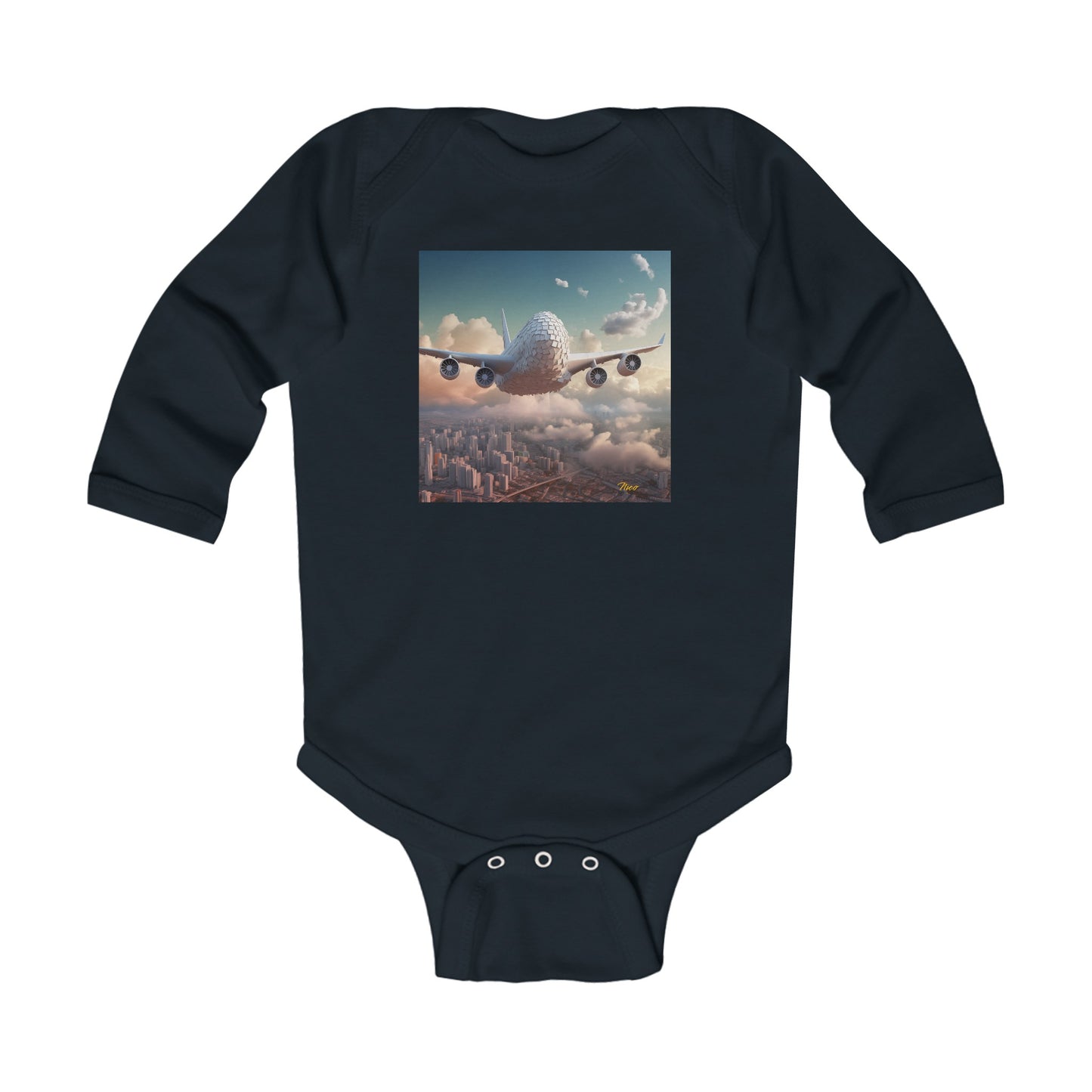 Frequent Flyer Miles Series Print #1 Infant Long Sleeve Bodysuit