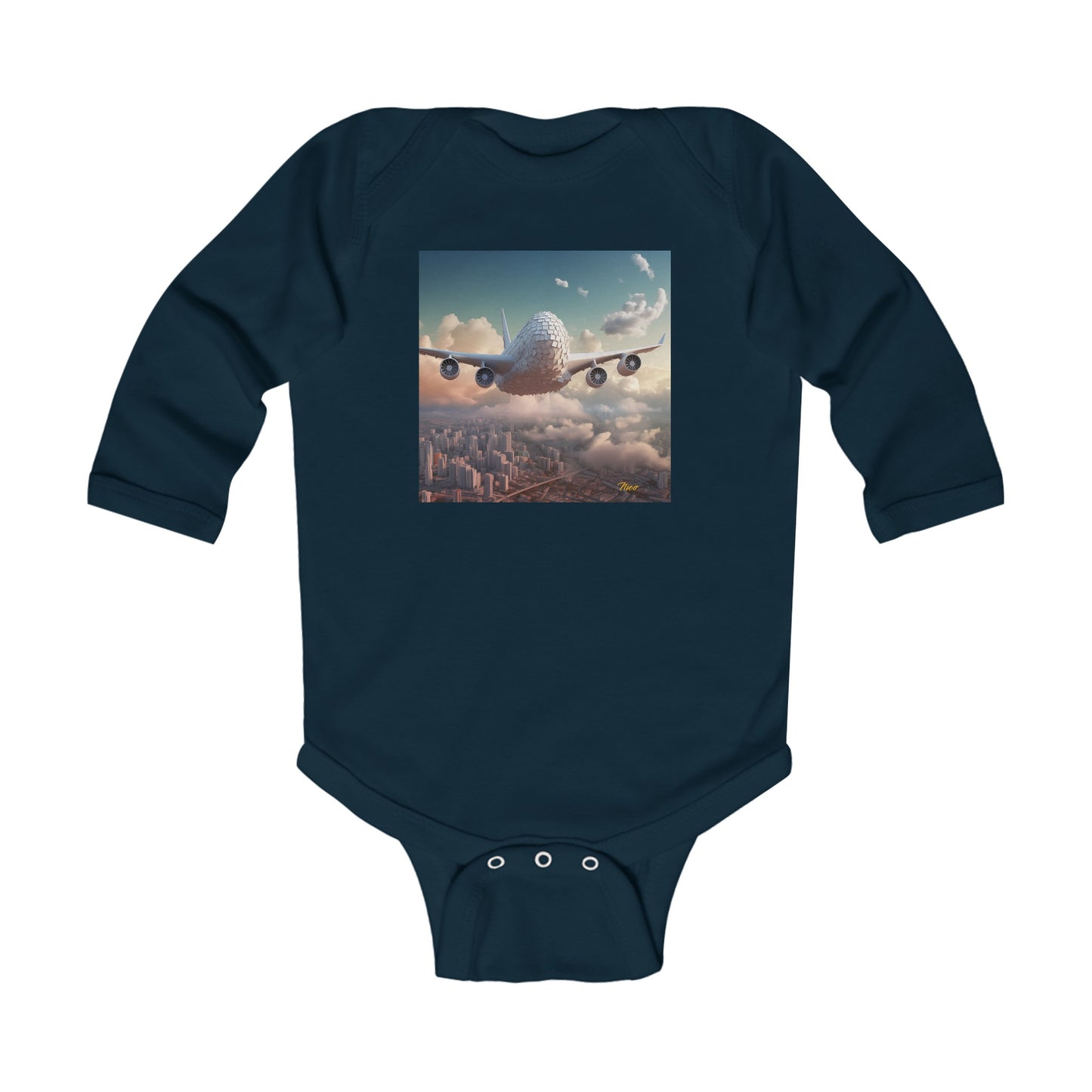 Frequent Flyer Miles Series Print #1 Infant Long Sleeve Bodysuit