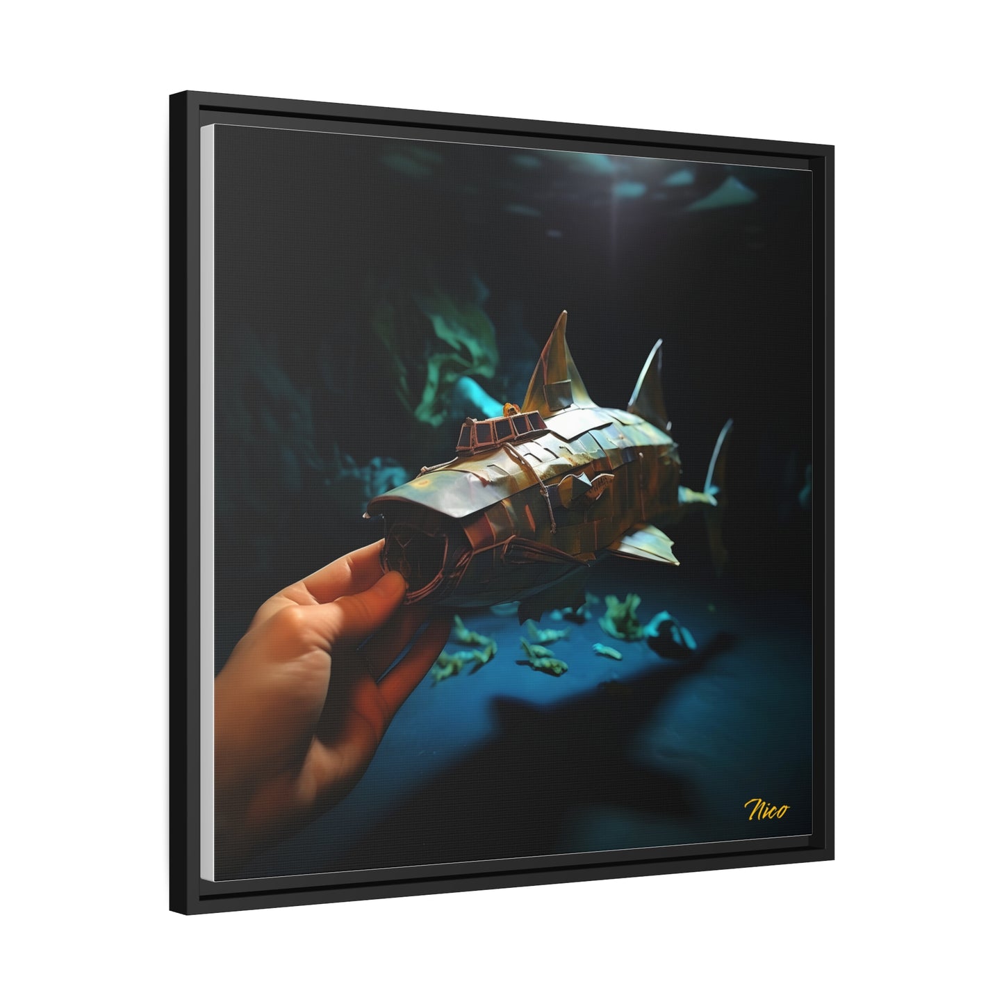 20,000 Under The Sea Series Print #4 - Black Framed Canvas Print