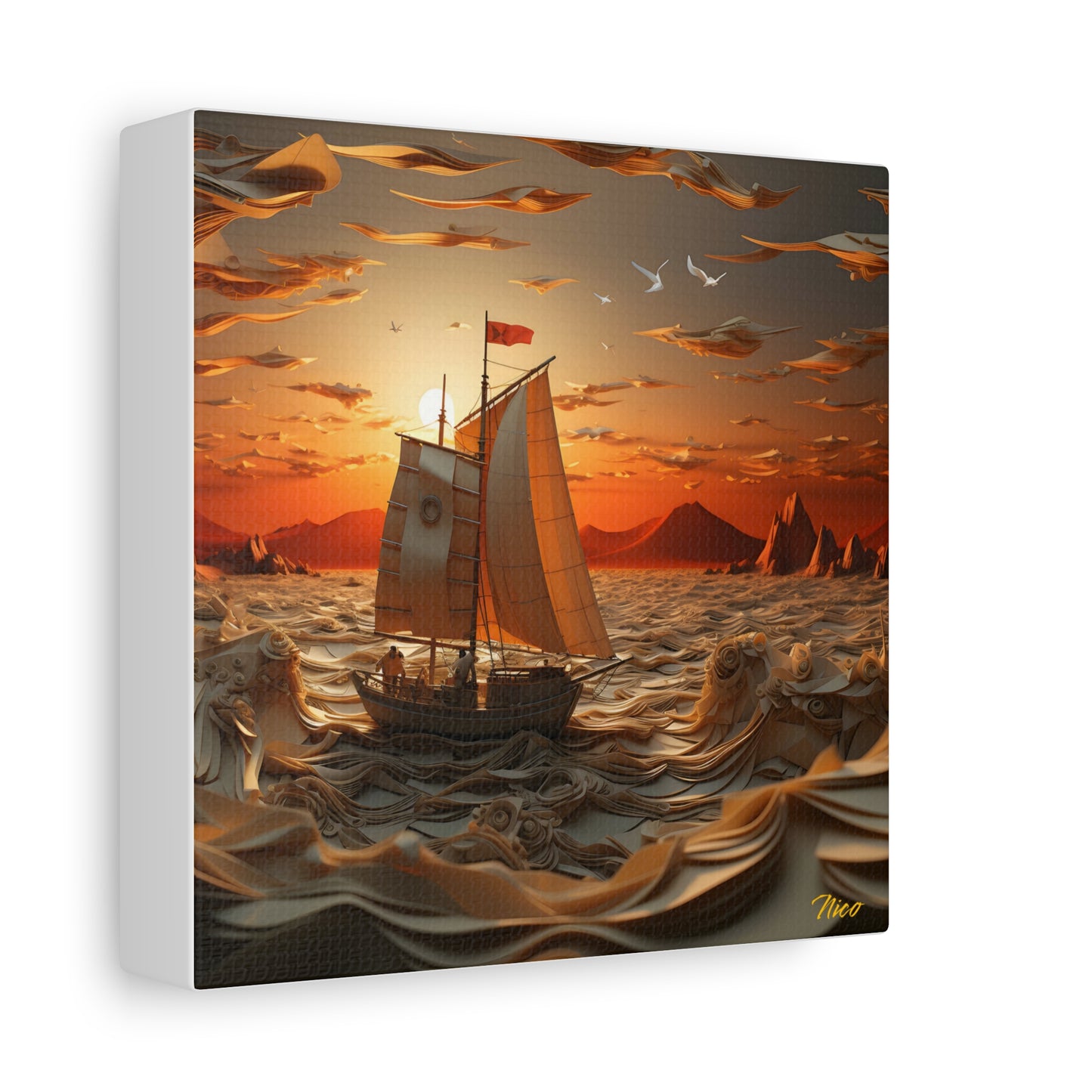 Into The Sunset Series Print #7 - Streched Matte Canvas Print, 1.25" Thick