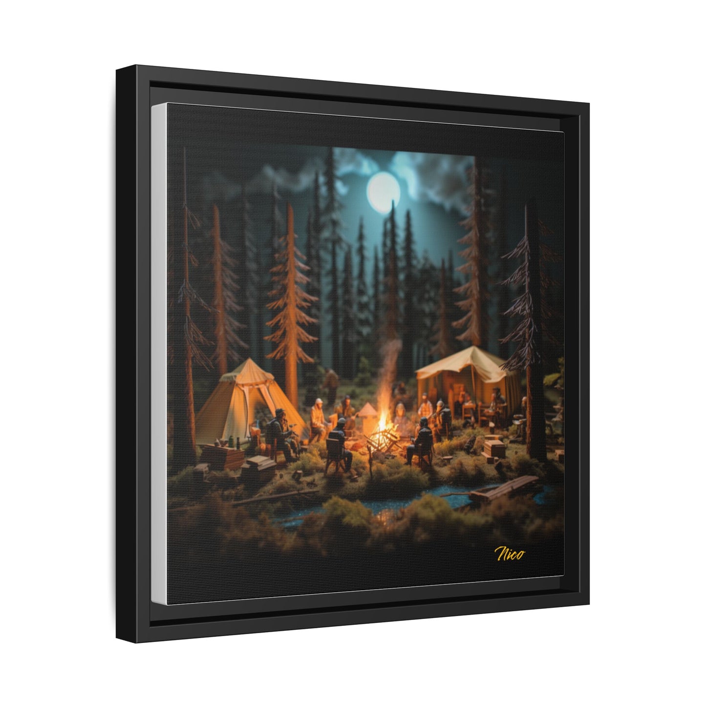 Under The Starry Skies Series Print #8 - Black Framed Canvas Print