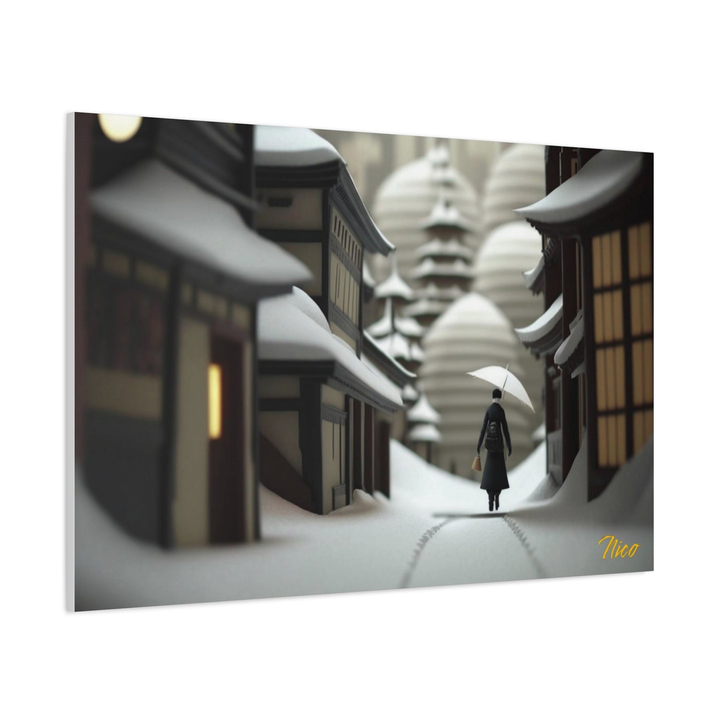 Asian Snow Series Print #4 - Streched Matte Extended Canvas Print, 1.25" Thick