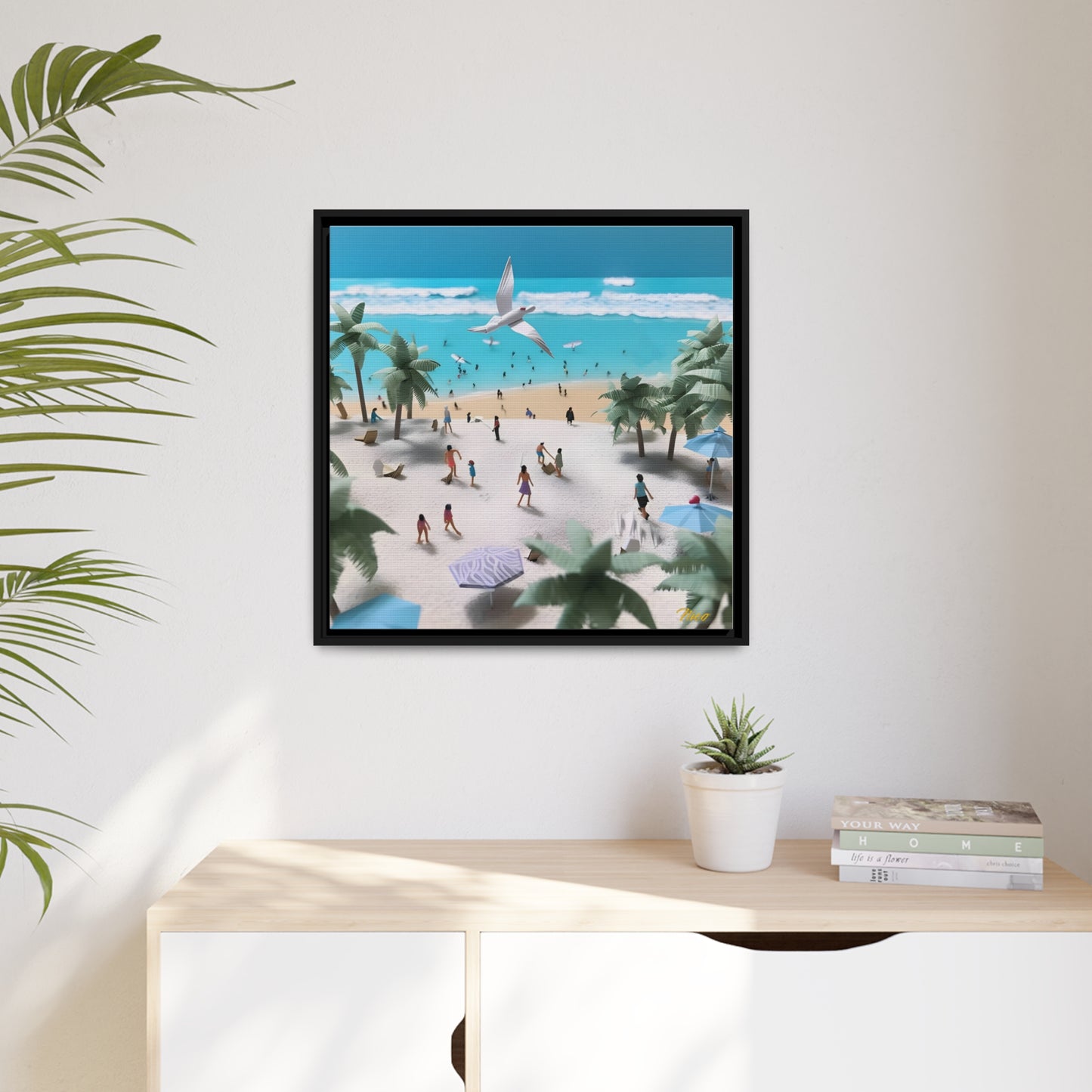 By The Seaside Series Print #5 - Black Framed Canvas Print