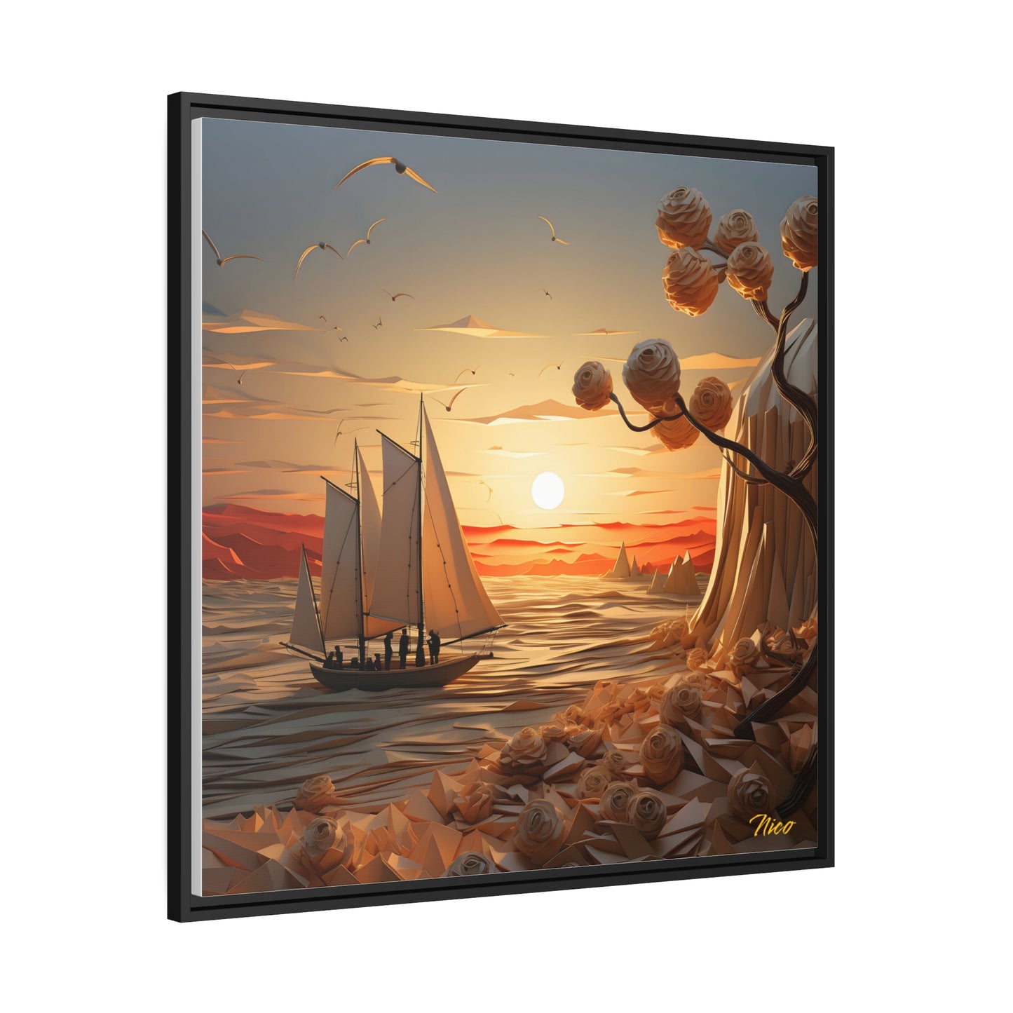 Into The Sunset Series Print #10 - Black Framed Canvas Print