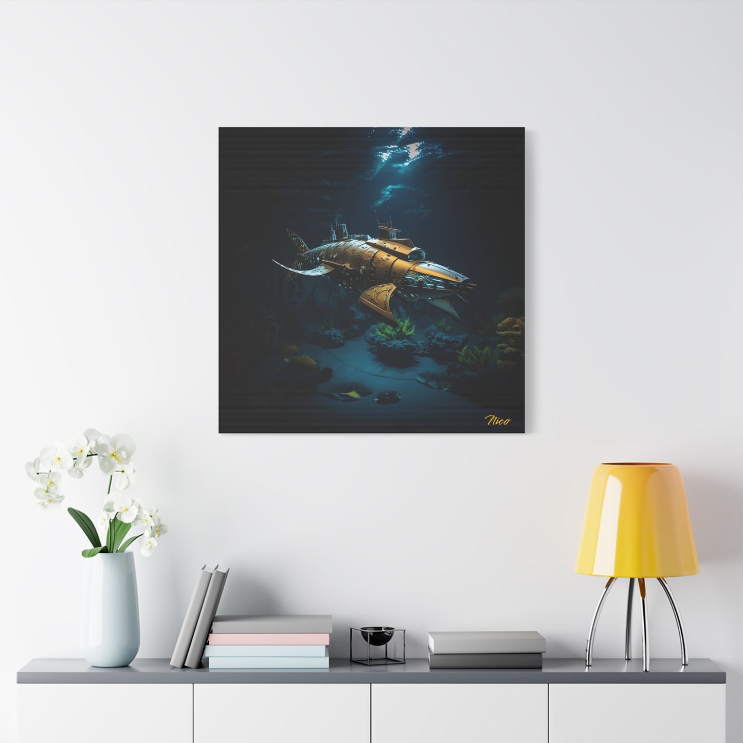 20,000 Leagues Under The Sea Series Print #5 - Streched Matte Canvas Print, 1.25" Thick