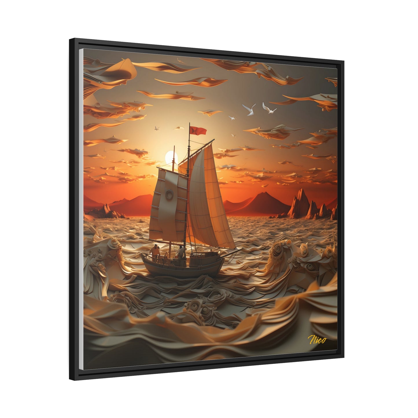 Into The Sunset Series Print #7 - Black Framed Canvas Print