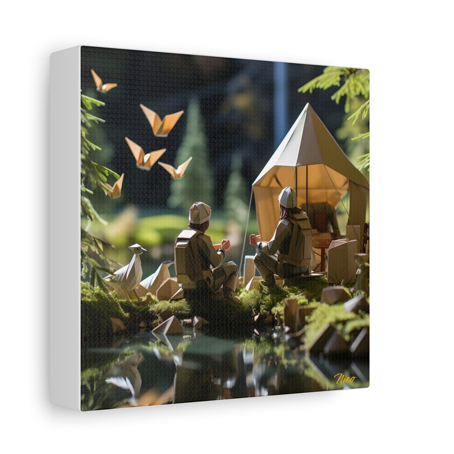 Relaxing By The Brook Series Print #5 - Streched Matte Canvas Print, 1.25" Thick