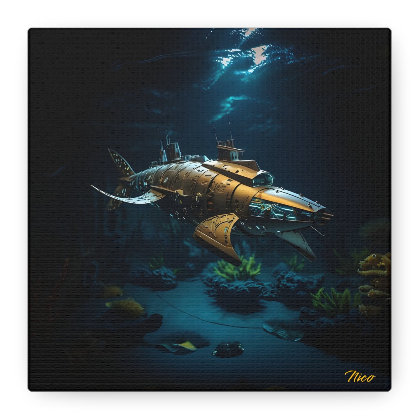 20,000 Leagues Under The Sea Series Print #5 - Streched Matte Canvas Print, 1.25" Thick