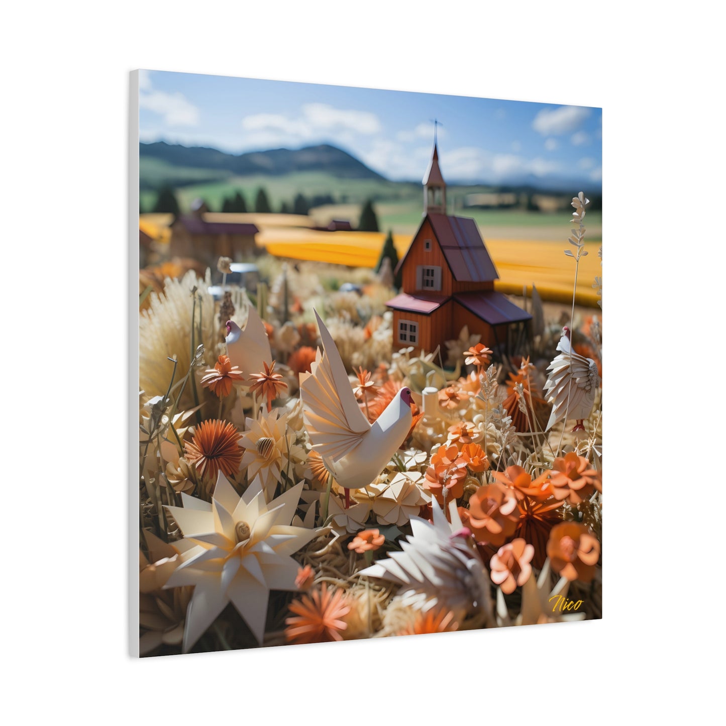 Meadow By The Farm Series Print #7 - Streched Matte Canvas Print, 1.25" Thick