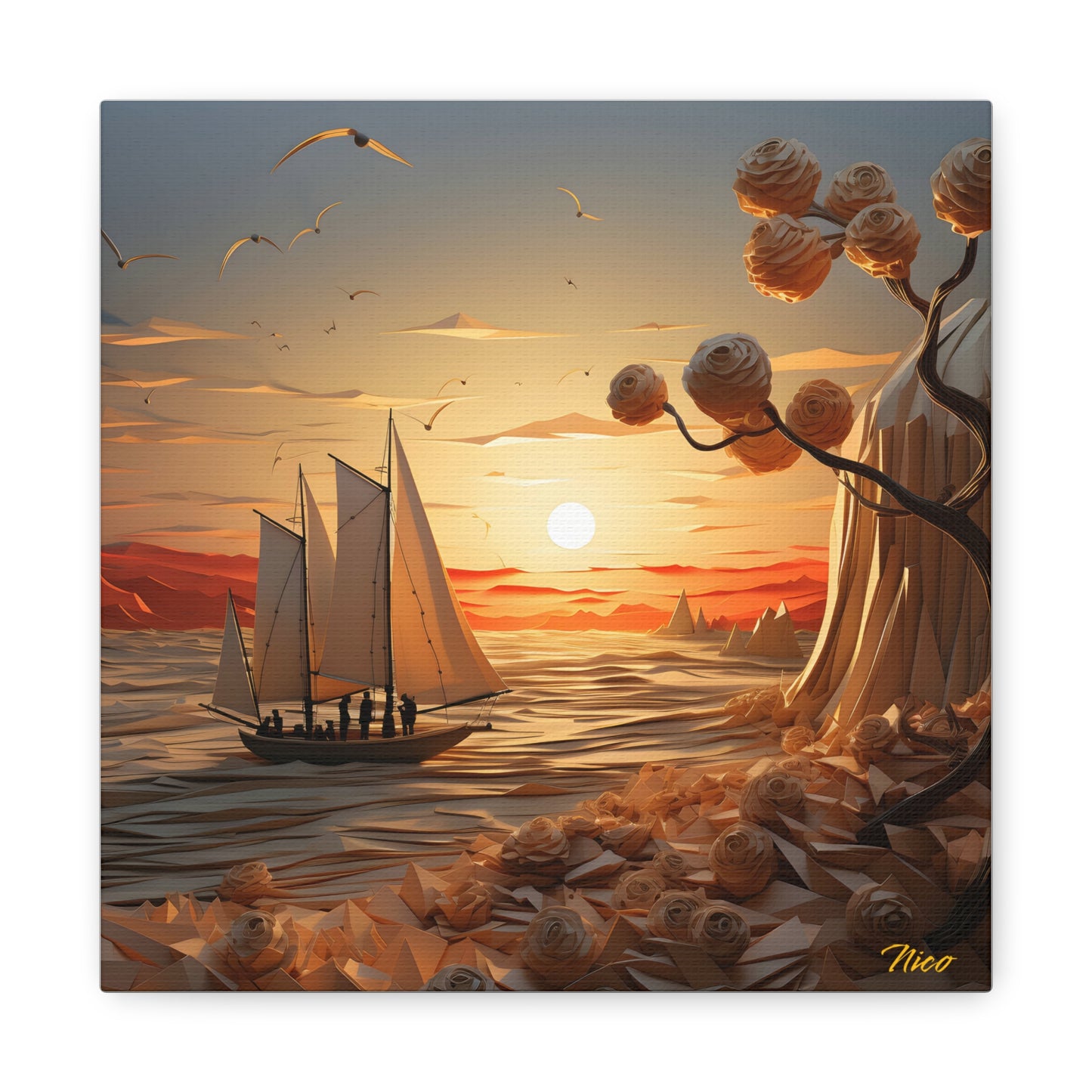 Into The Sunset Series Print #10 - Streched Matte Canvas Print, 1.25" Thick