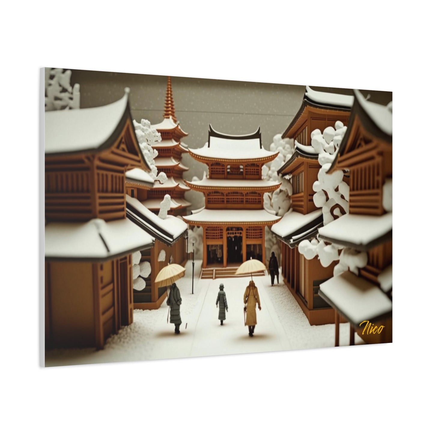 Asian Snow Series Print #10 - Streched Matte Extended Canvas Print, 1.25" Thick