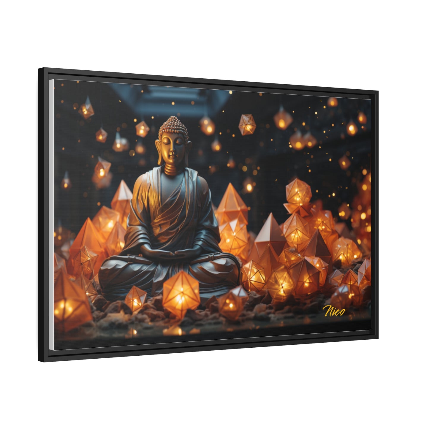 Ascending Buddha Series Print #10 - Black Framed Canvas Print