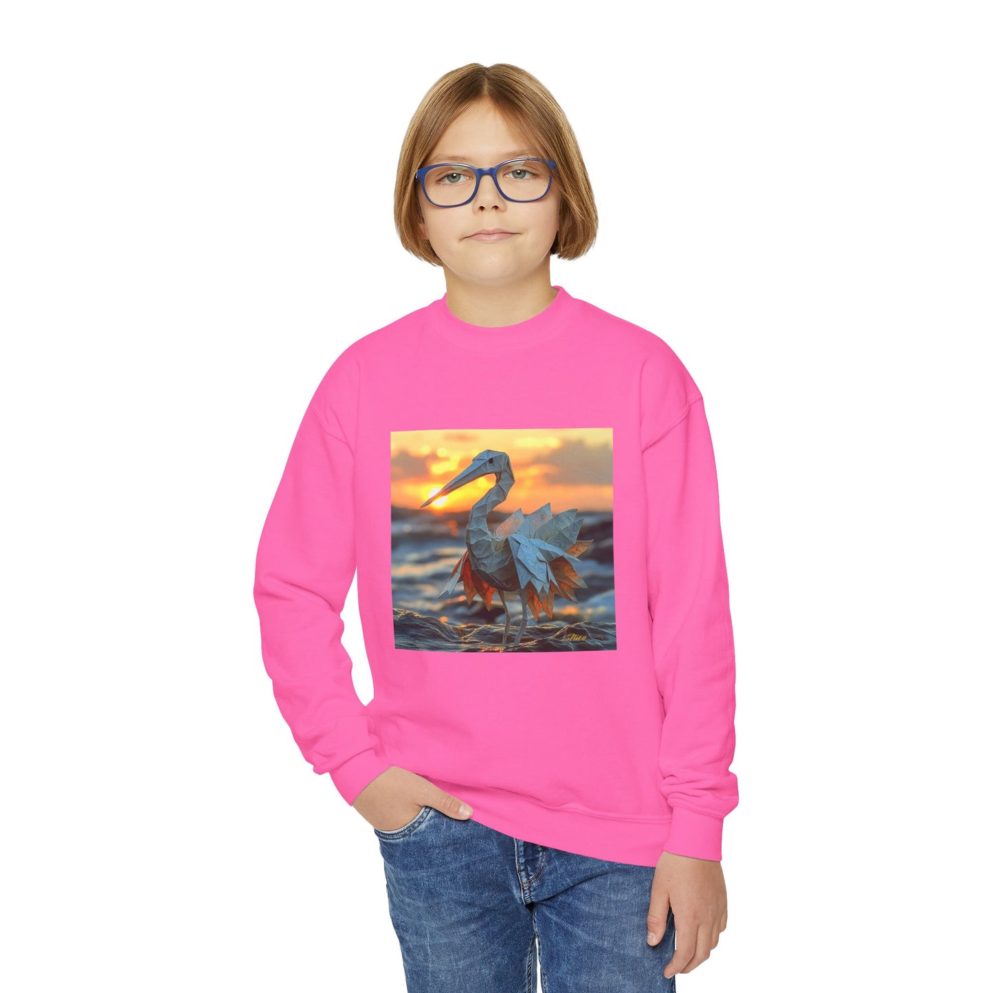 By The Seaside Series Print #1 Youth Crewneck Sweatshirt