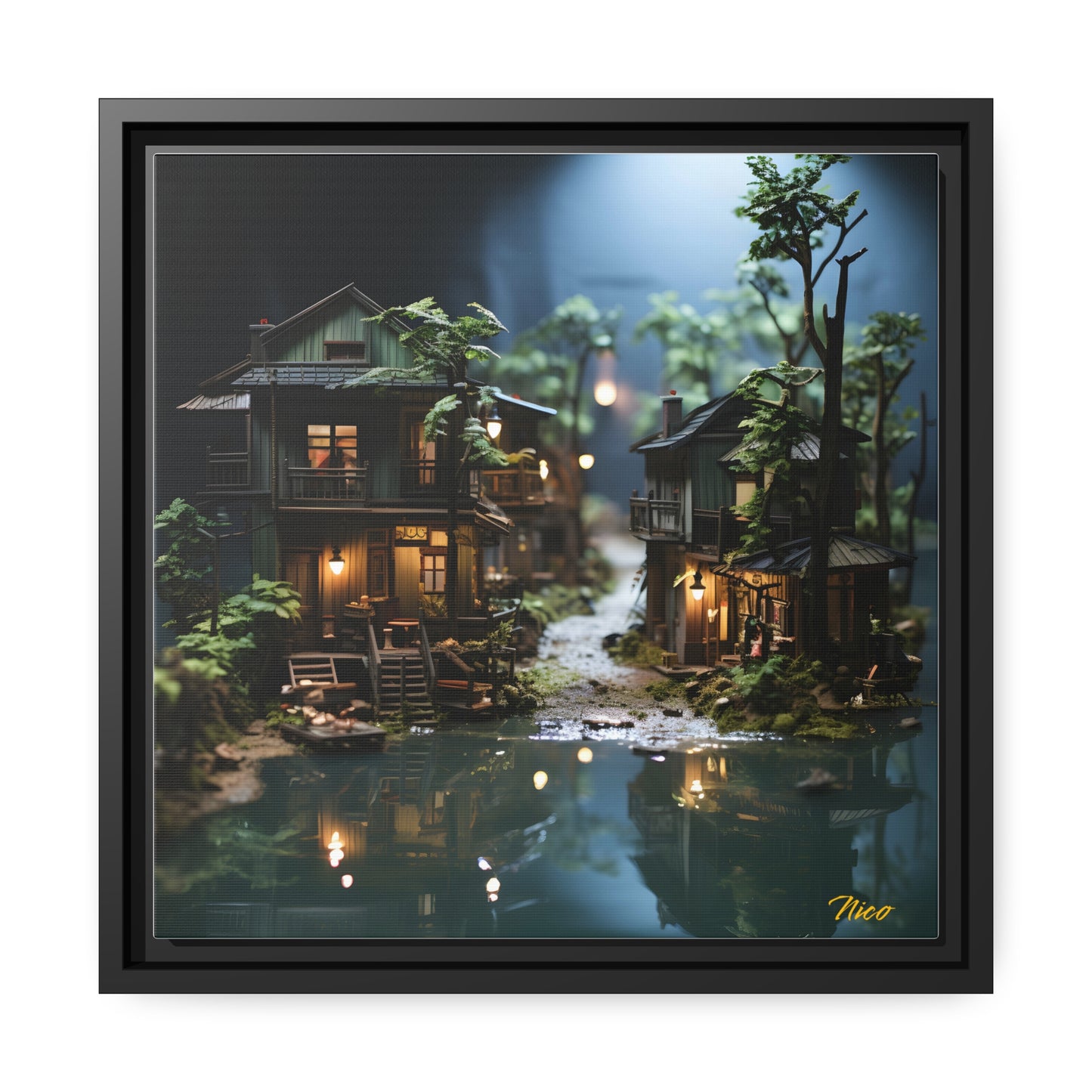 Born On A Bayou Series Print #3 - Black Framed Canvas Print