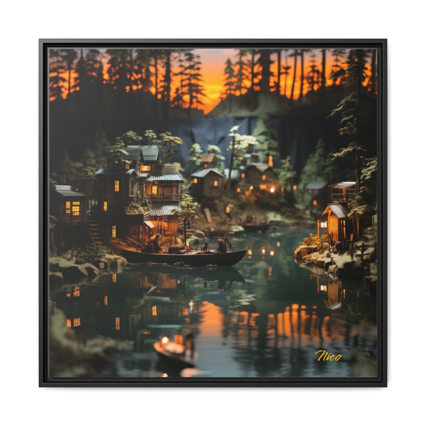 Born On A Bayou Series Print #2 - Black Framed Canvas Print