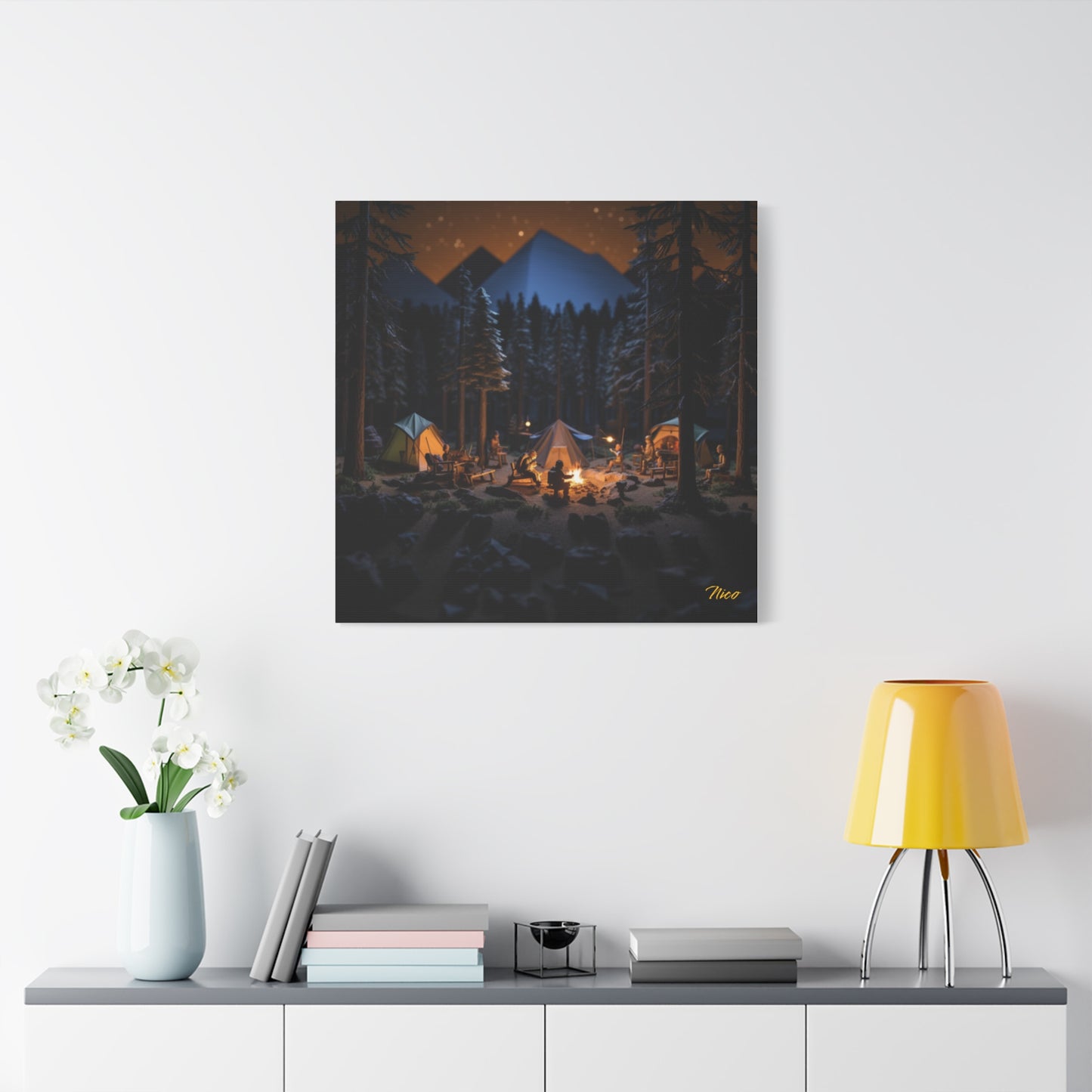 Under The Starry Skies Series Print #1 - Streched Matte Canvas Print, 1.25" Thick