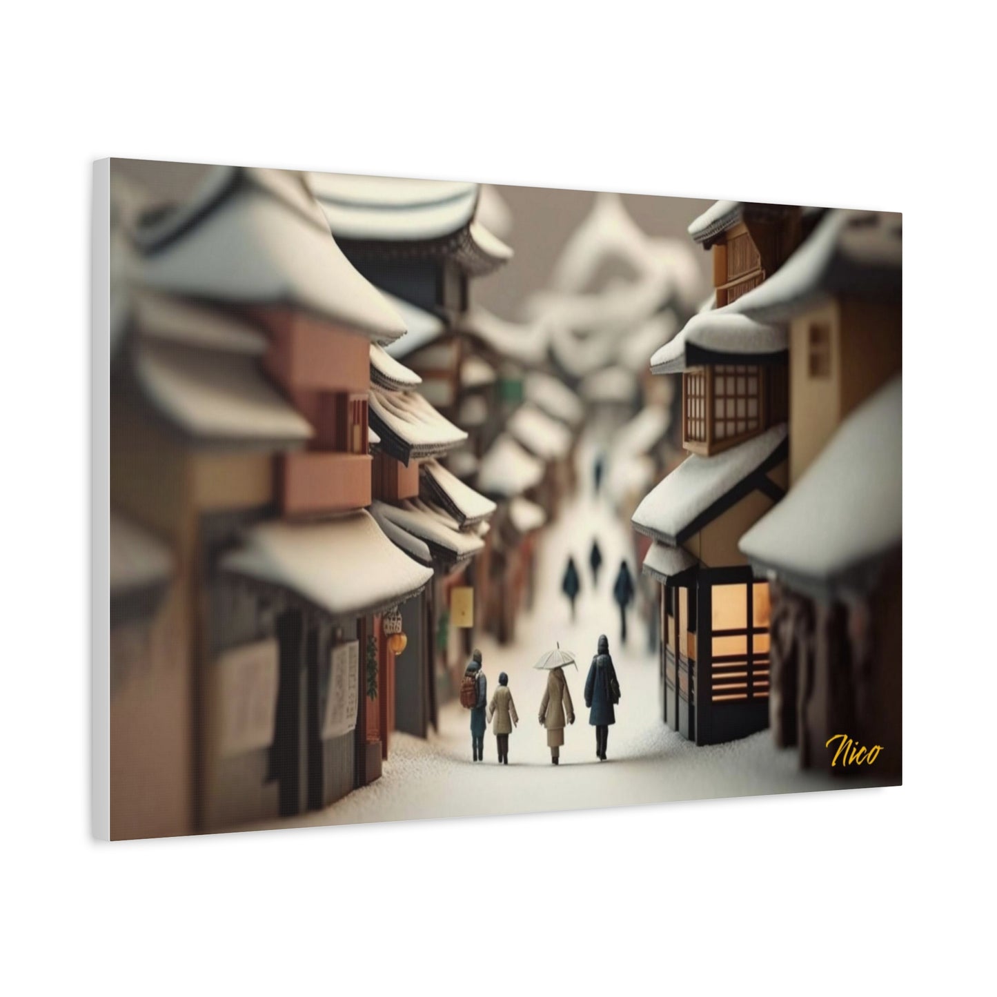 Asian Snow Series Print #6 - Streched Matte Extended Canvas Print, 1.25" Thick