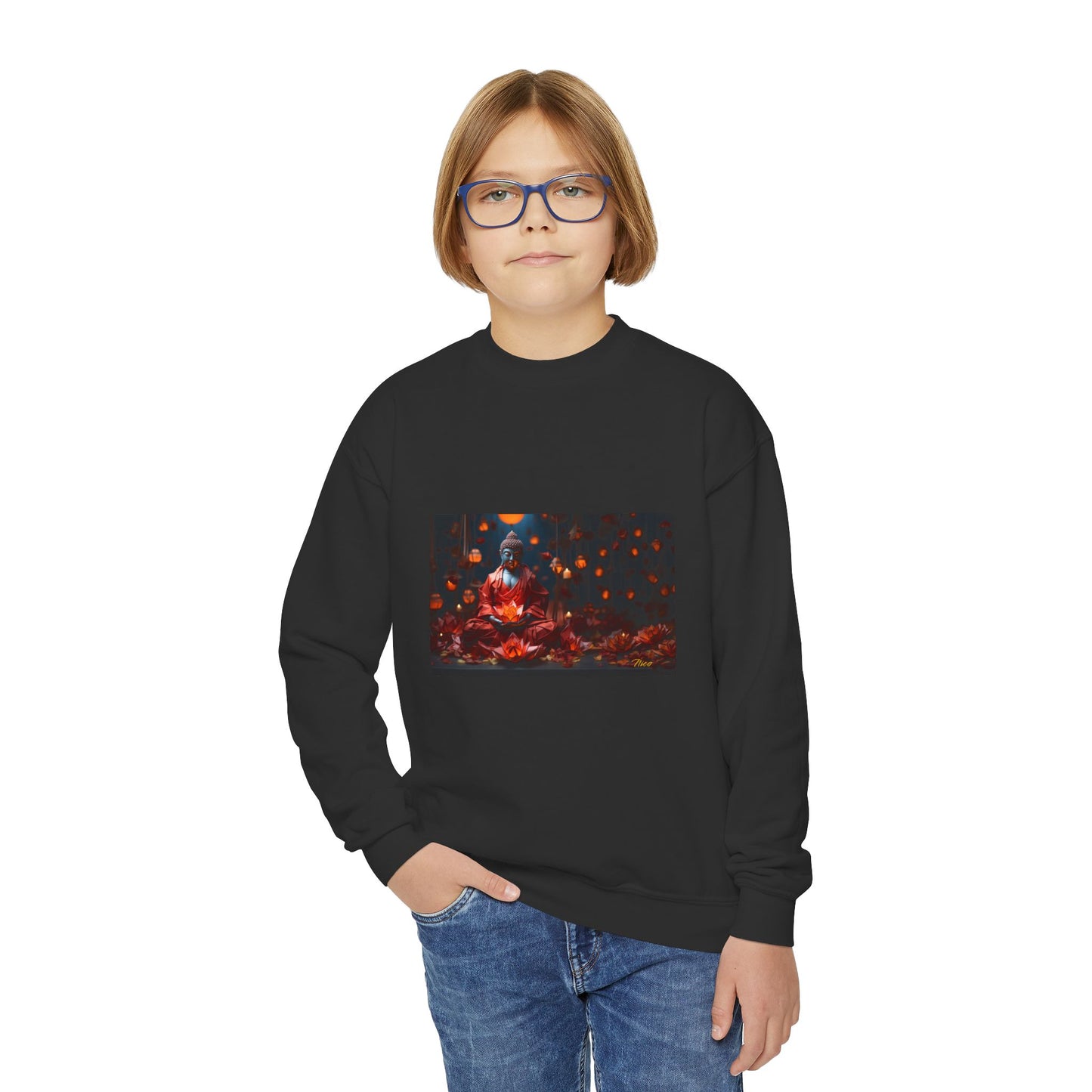 Ascending Buddah Series Print #2 Youth Crewneck Sweatshirt