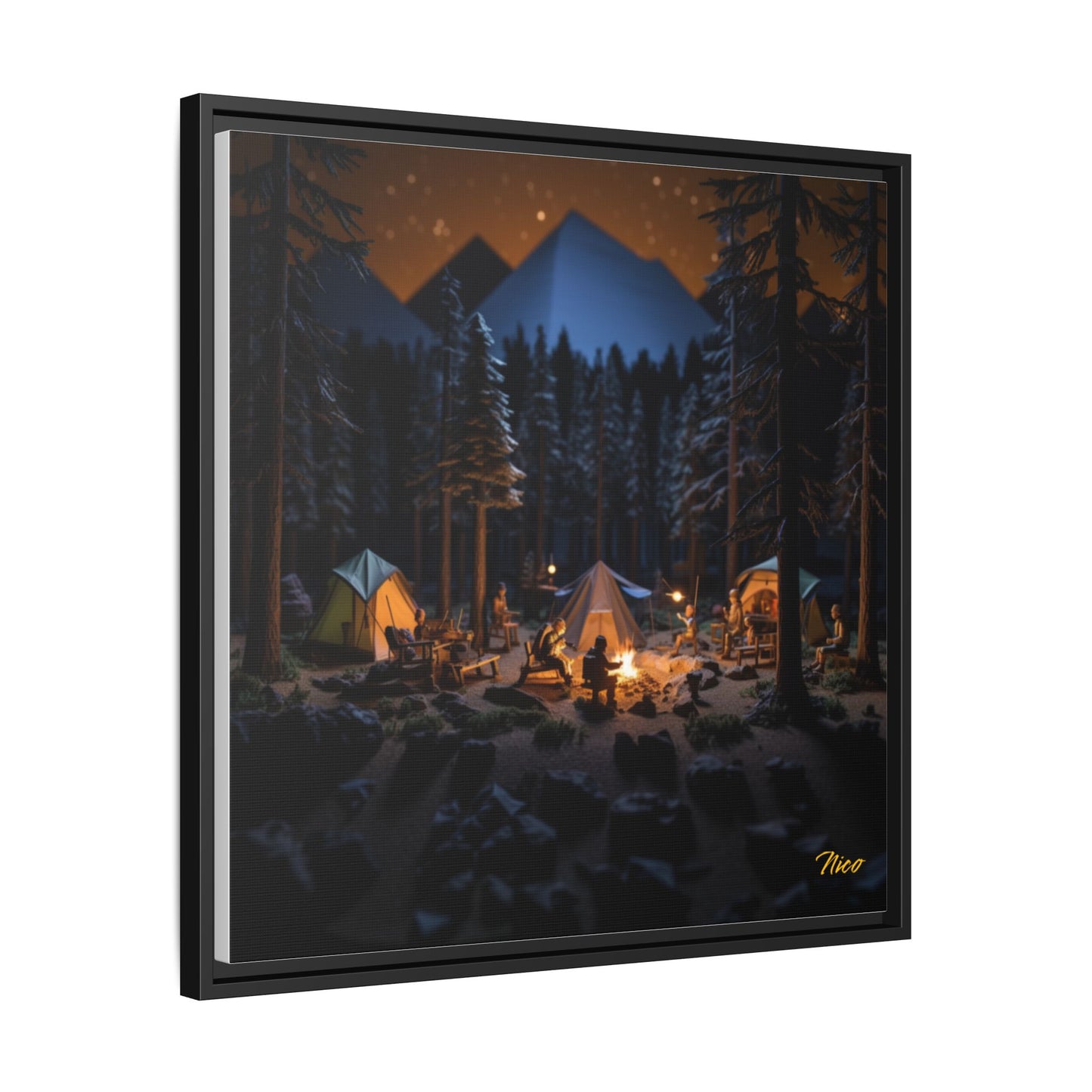 Under The Starry Skies Series Print #1 - Black Framed Canvas Print