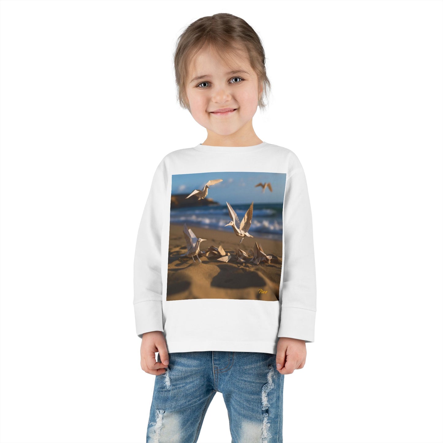 By The Seaside Series Print #7 Toddler Long Sleeve Tee