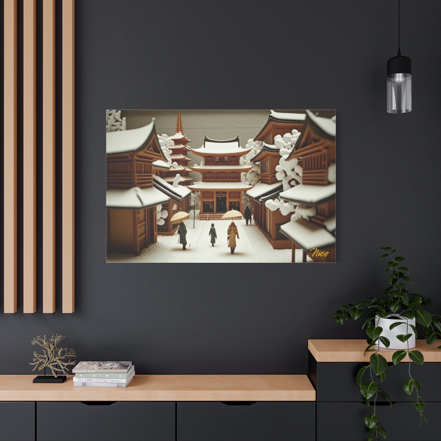 Asian Snow Series Print #10 - Streched Matte Extended Canvas Print, 1.25" Thick